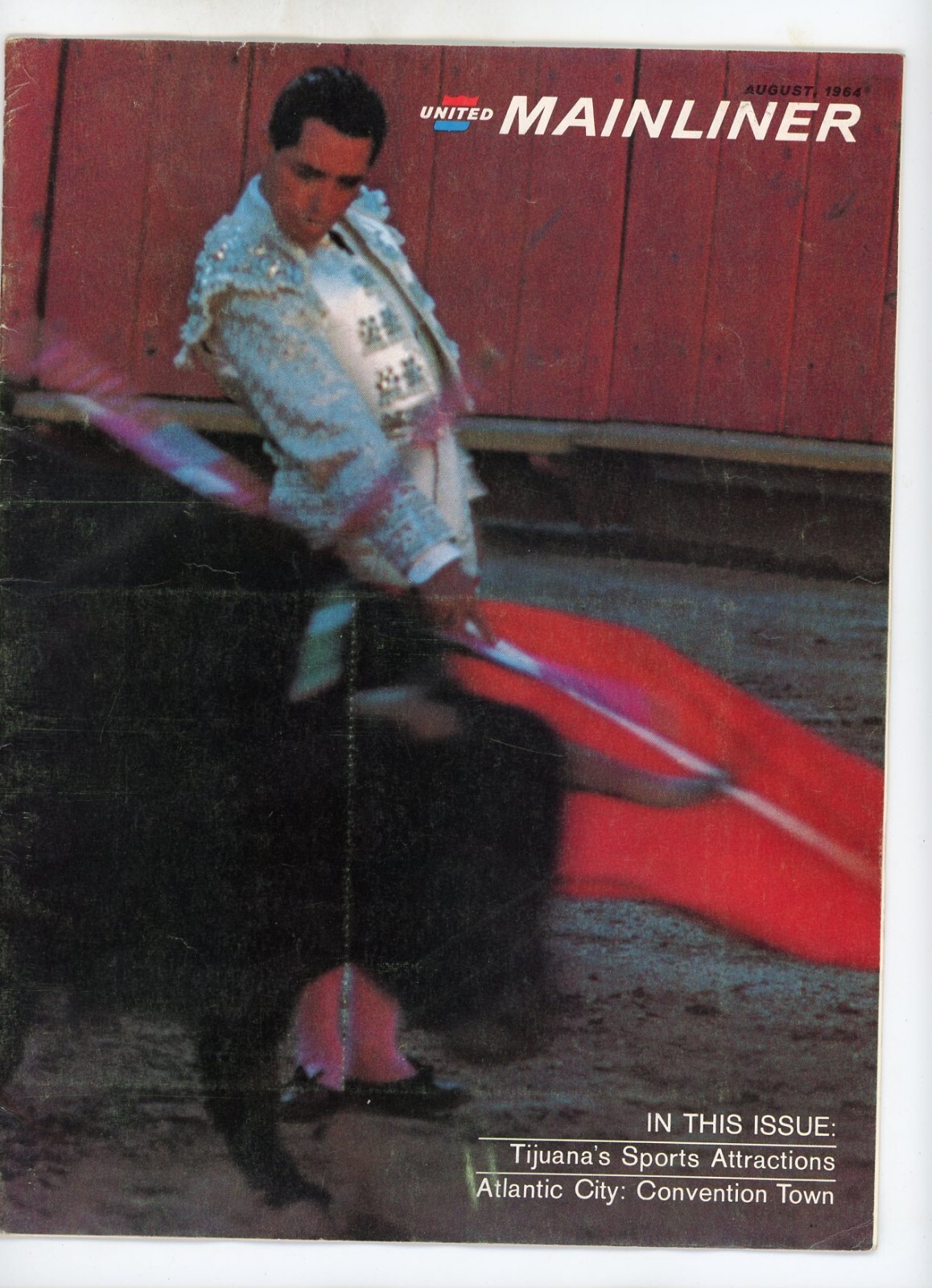 1964 Aug. United Mainliner Magazine Air Lines Vtg In-Flight Grand Haven Michigan