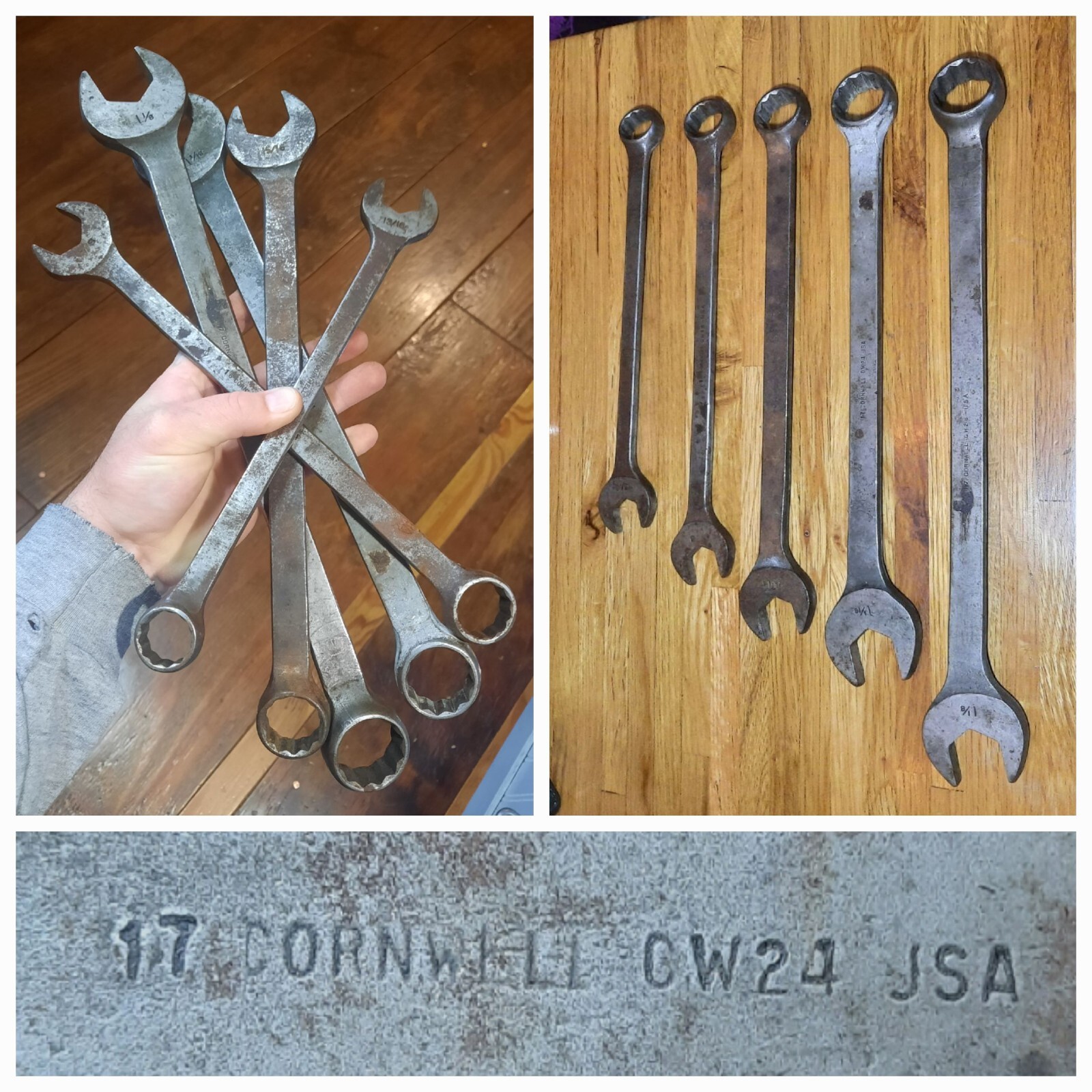 Vintage Cornwell Wrench set Cw26 Cw24 Cw20 Cw18 Cw16  USA Tools sae