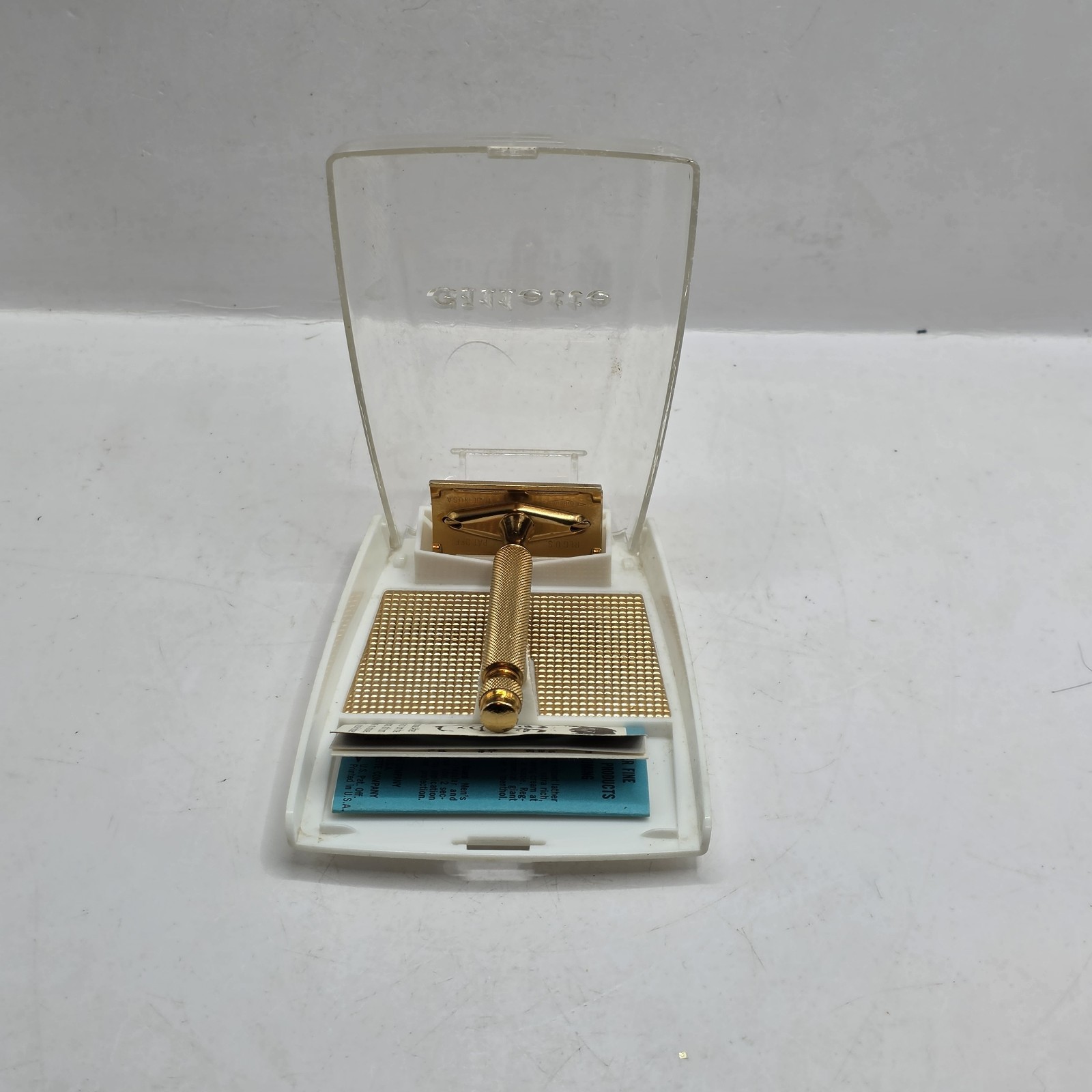Vintage Gillette Pre-War Tech Safety Razor - Gold Ball End 1938-1945 With Case