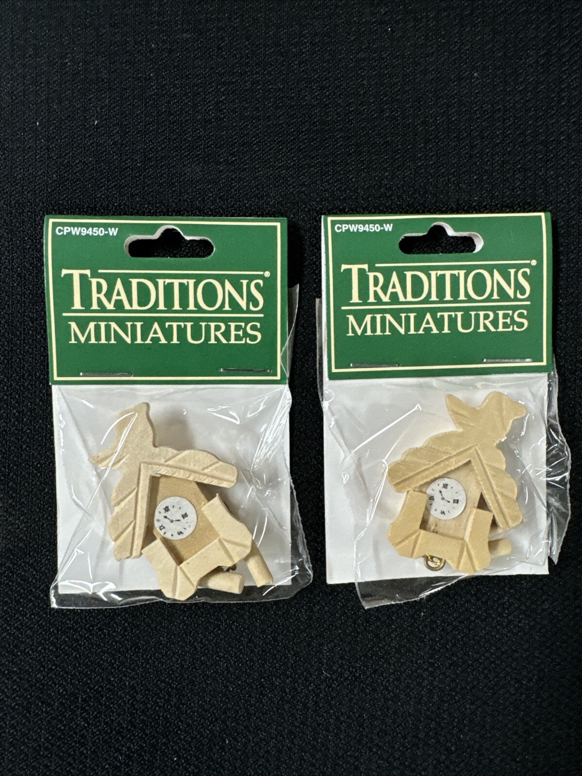 *** (2-PACK) ***  CPW9450-W TRADITIONS MINIATURES WOOD CLOCK DOLLHOUSE