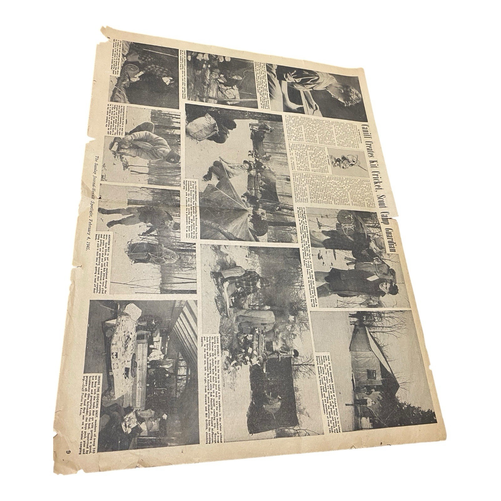 Vintage Sunday Journal Herald Spotlight Feb. 4, 1945 Caniff Creates Kit Cricket