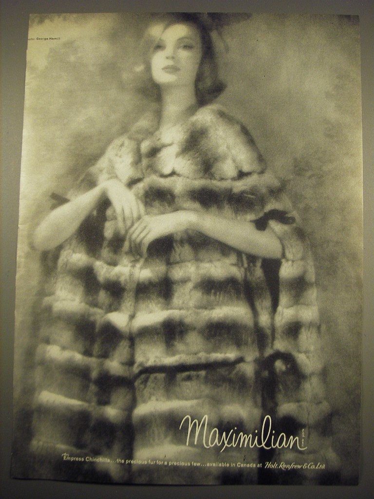 1961 Maximilian Fur Coat Advertisement - Empress Chinchilla