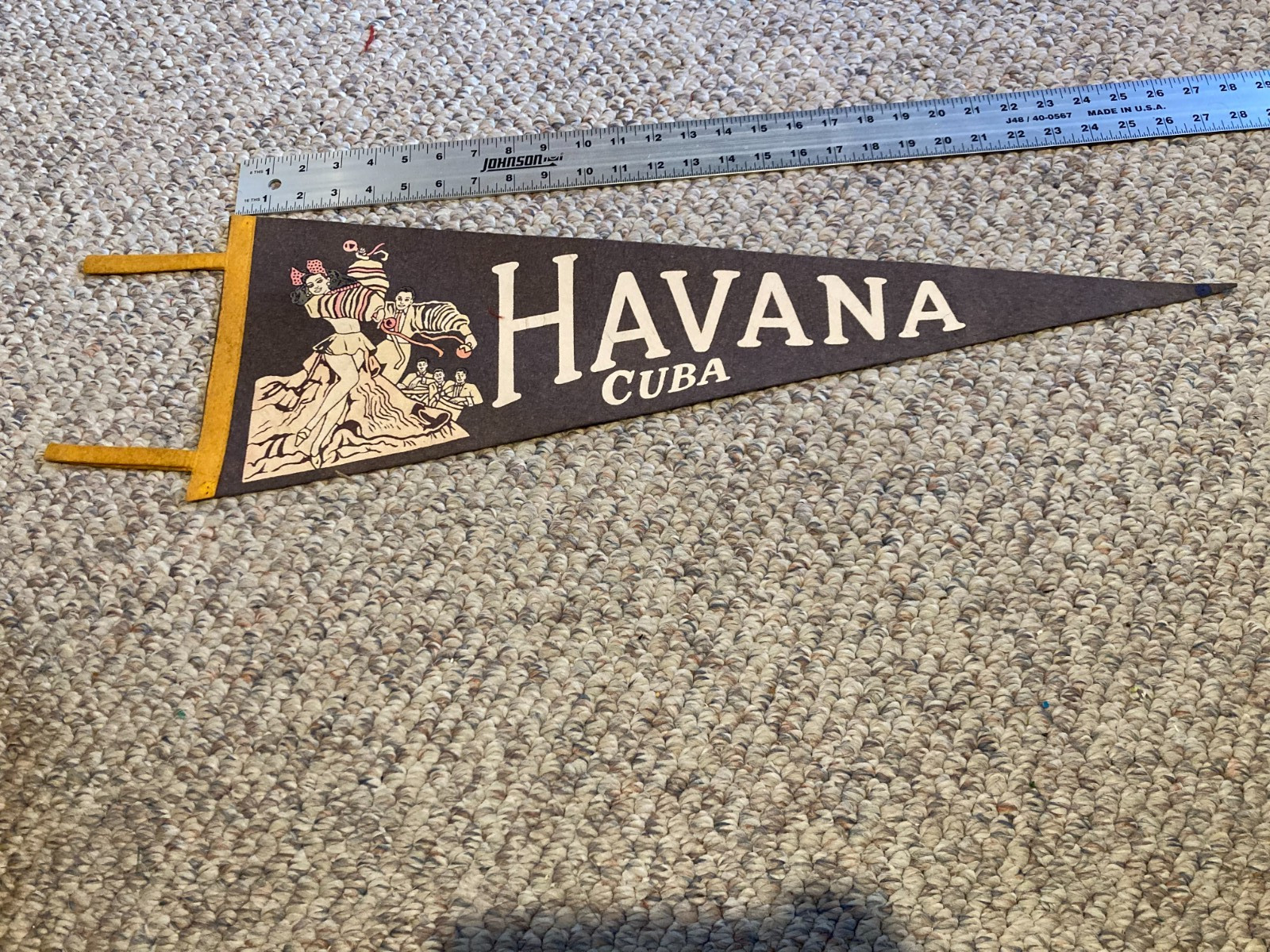 Vintage Habana Cuba FULL-SIZE Pennant BANNER Havana DANCERS - Fast Shipper