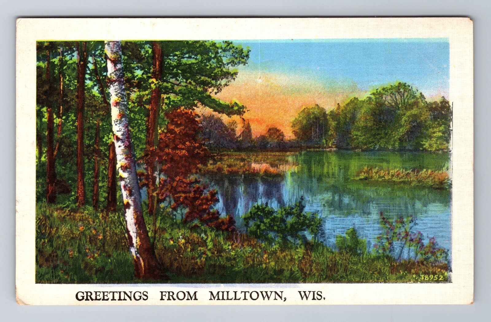 Milltown WI-Wisconsin, General Greeting, Outdoor Scene, Antique Vintage Postcard