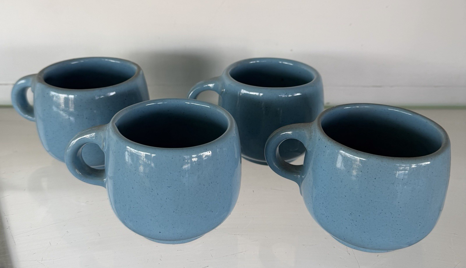 Frankoma 4C Lazy Bones Robin Egg Blue Set Of 4.  New, Mint Condition.