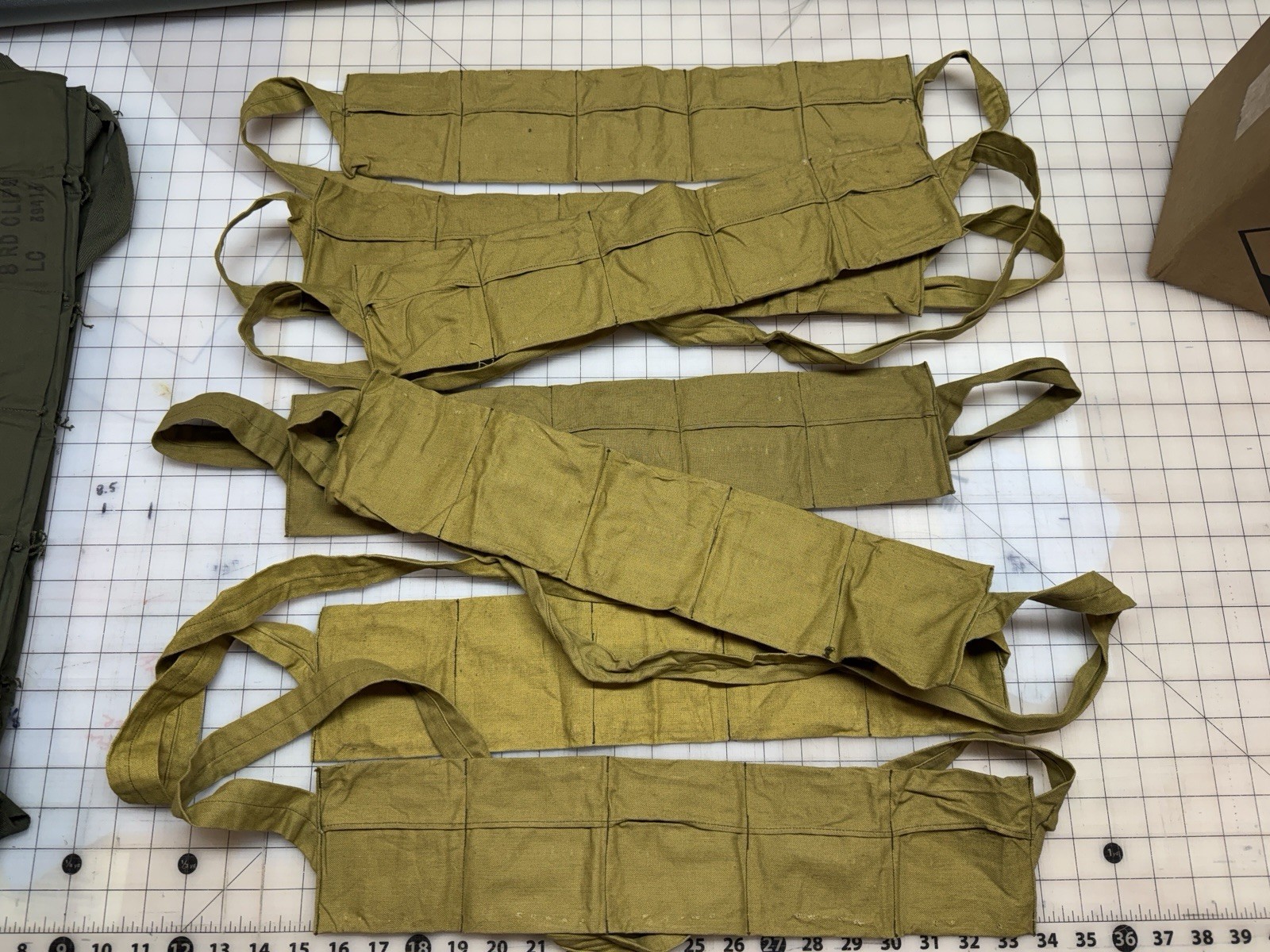 WW1 era Royal Canadian Army Khaki Ammunition Bandolier Ammo Pouch Canada .303