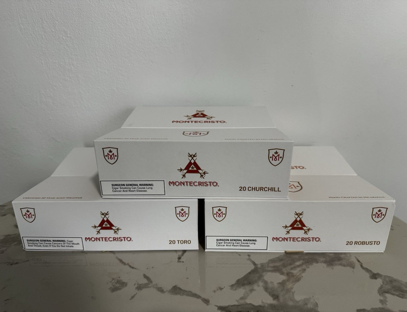 Lot of 3 Montecristo M Premium Empty Cigar Boxes/Humidors (Perfect Seal)