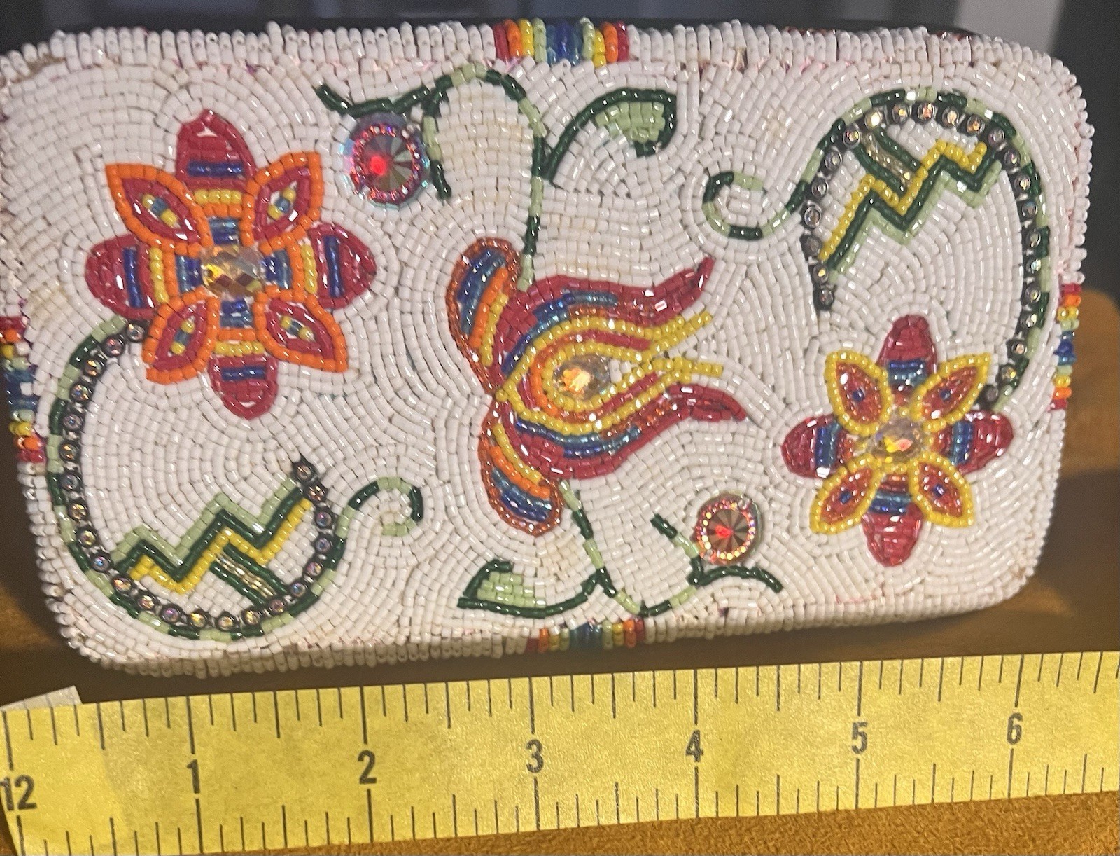 Native American Ojibwe Floral Beaded Clutch purse Wallet Gala Contemporary Art Native American Ojibwe Floral Beaded Clutch purse Wallet Gala Contemporary Art
