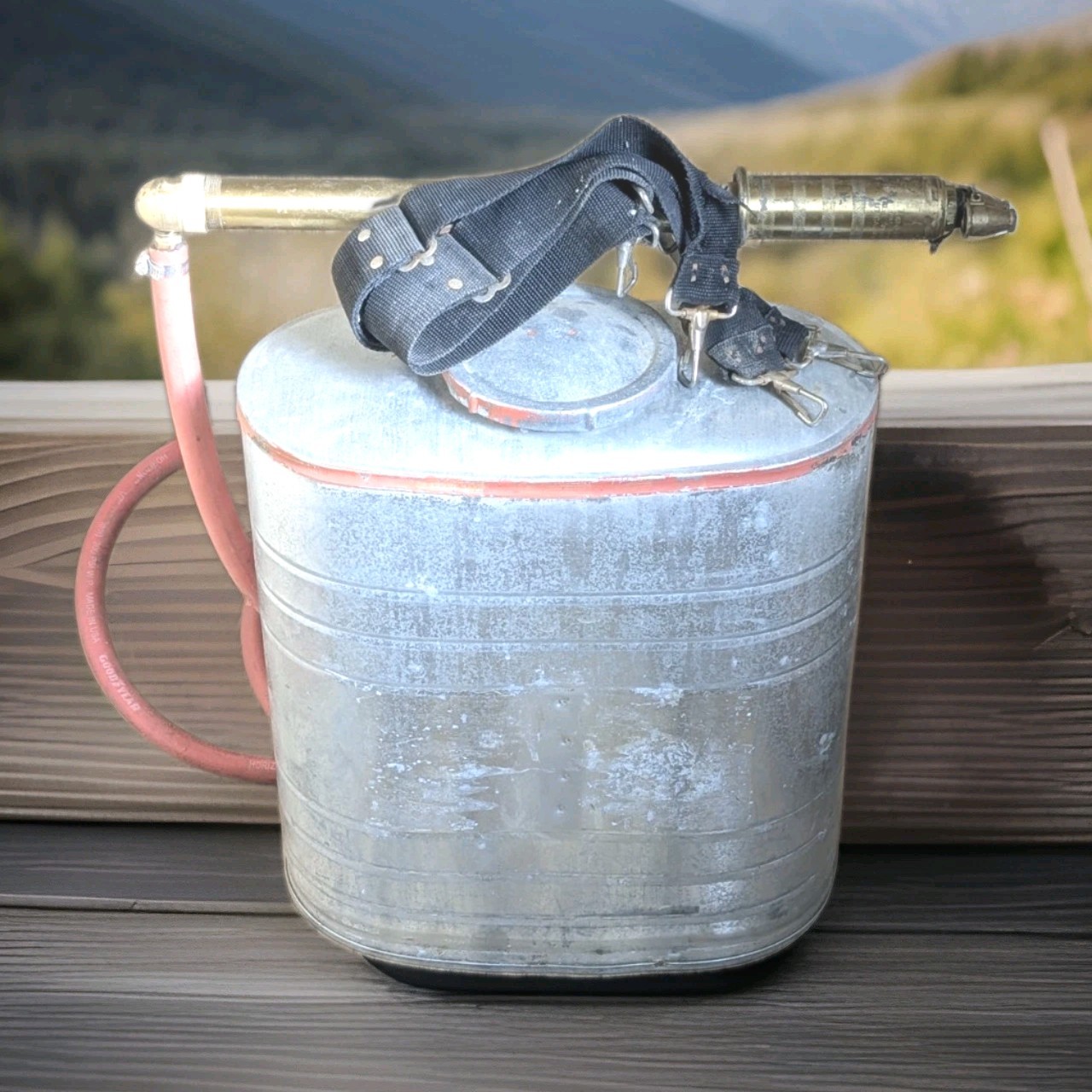 Vintage D. B. Smith Indian Fire Pump Galvanized Steel Tank Brass Pump 5 Gal