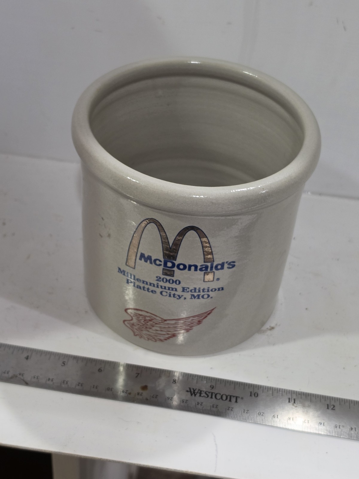 Vintage Red Wing Stoneware McDonald\'s Crock 2000 Millennium Platte City MO...