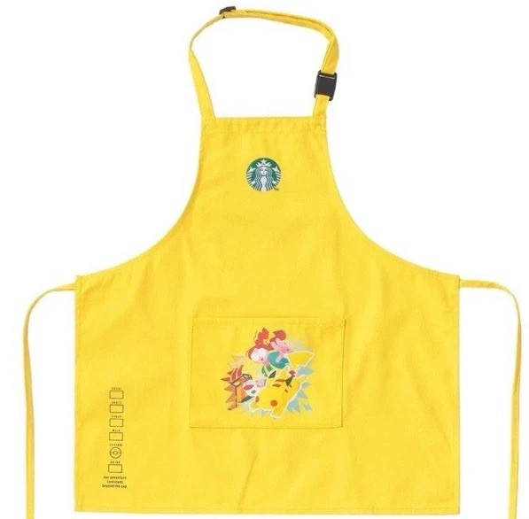 NEW Starbucks Pokemon Pikachu Kids Apron 100-120cm Yellow