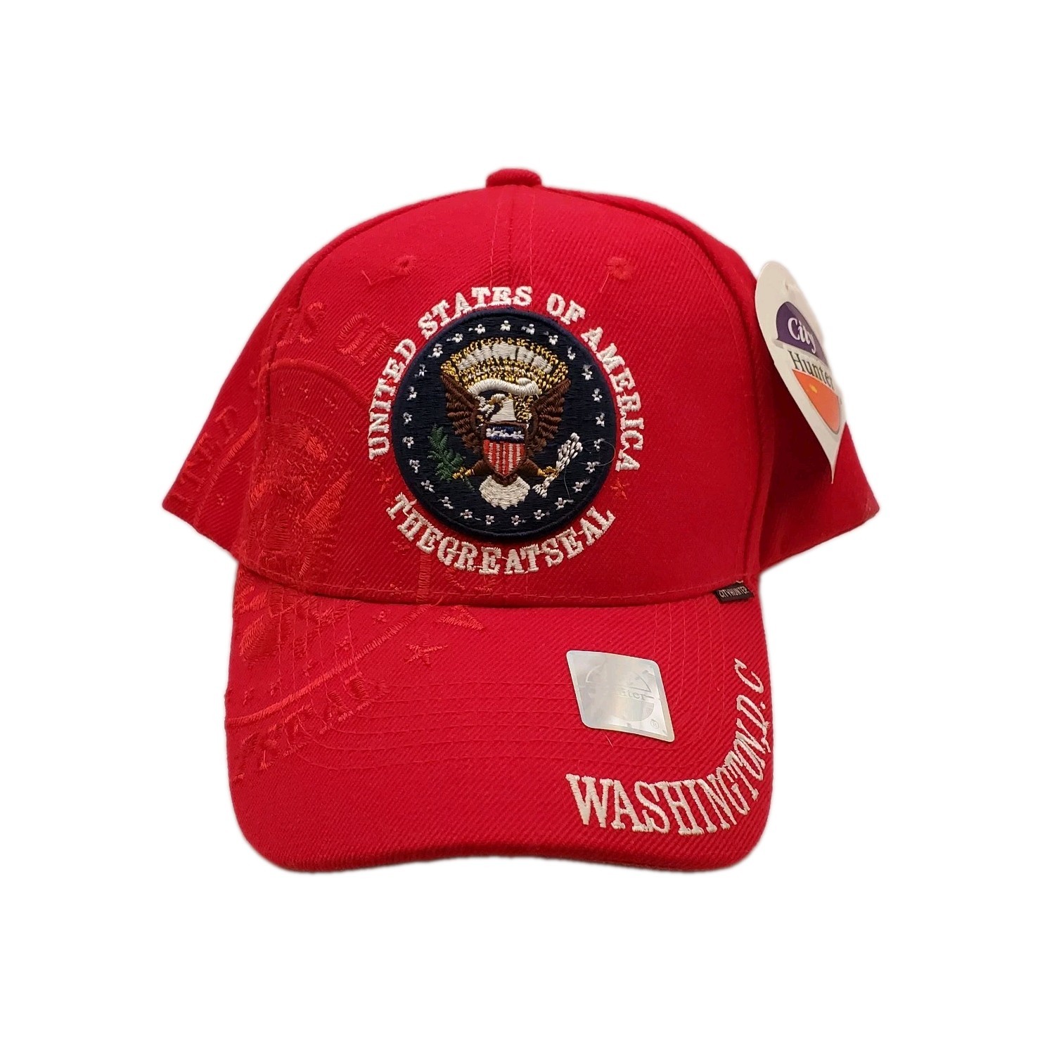 US Presidential Great Seal Patch Washington DC United States Red Snapback Hat US Presidential Great Seal Patch Washington DC United States Red Snapback Hat