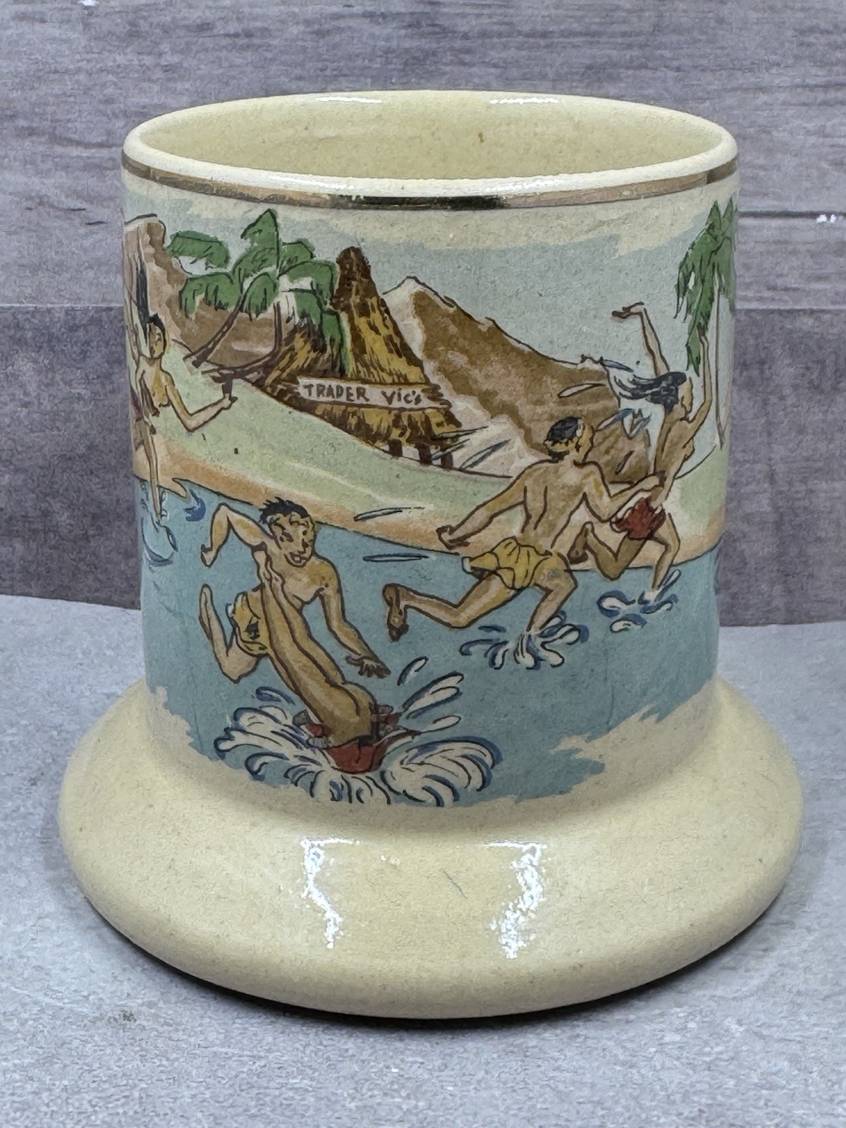 Rare Vintage TRADER VIC\'S 1963 Honi Honi Naughty Ceramic Tiki Bar Mug 4” Tall