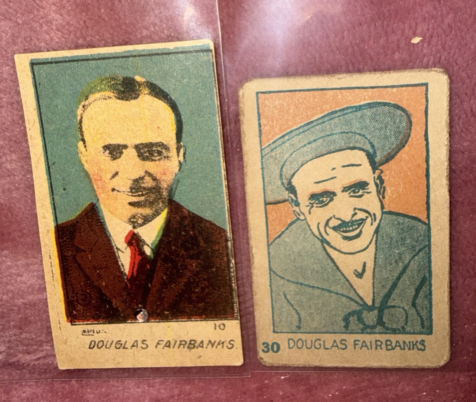 Douglas Fairbanks Strip Card Lot Of 2 — HOLLYWOOD DOUGLAS FAIRBANKS