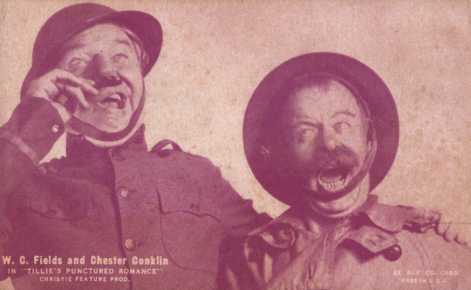W.C. Fields Chester Conklin Tillie\'s Punctured Romance 1928 Exhibit Arcade Card