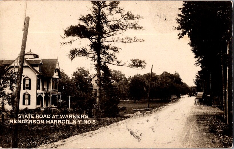 RPPC Postcard State Road at Warner\'s Henderson Harbor NY New York No. 5    K-471