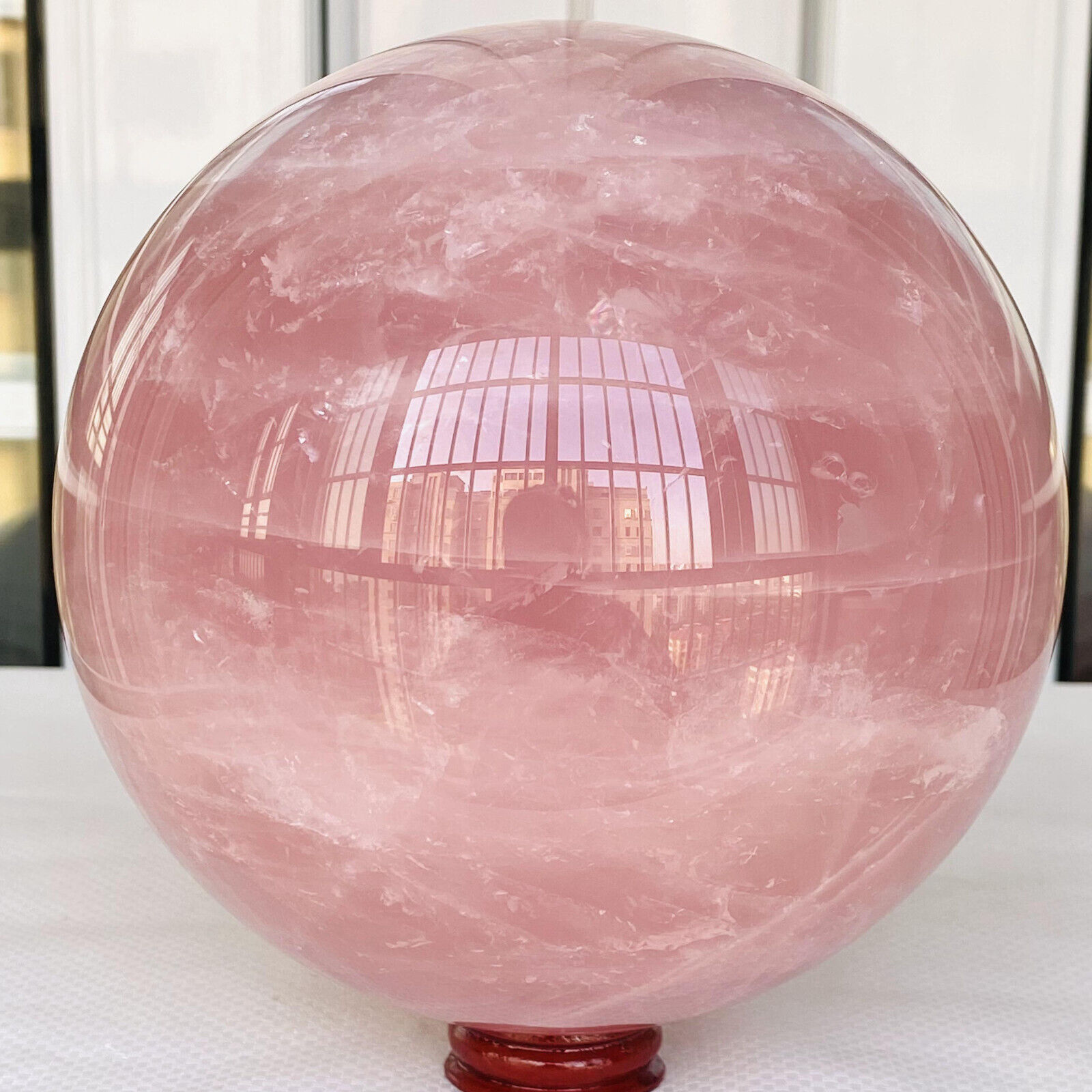 4800g Natural Pink Rose Quartz Sphere Crystal Ball Reiki Healing