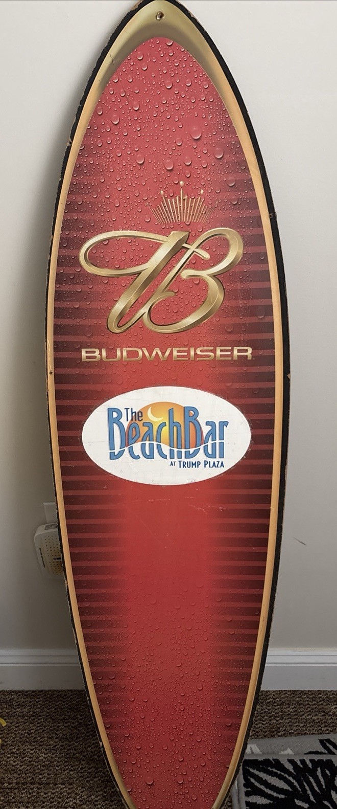 Budweiser And Trump Plaza Casino - Beach Bar- Surfboard Sign