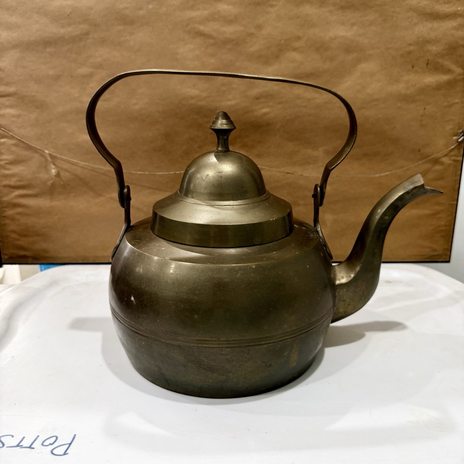 Vintage Brass Vintage Kettle, c. 1960(s), 12”(H) Approximate