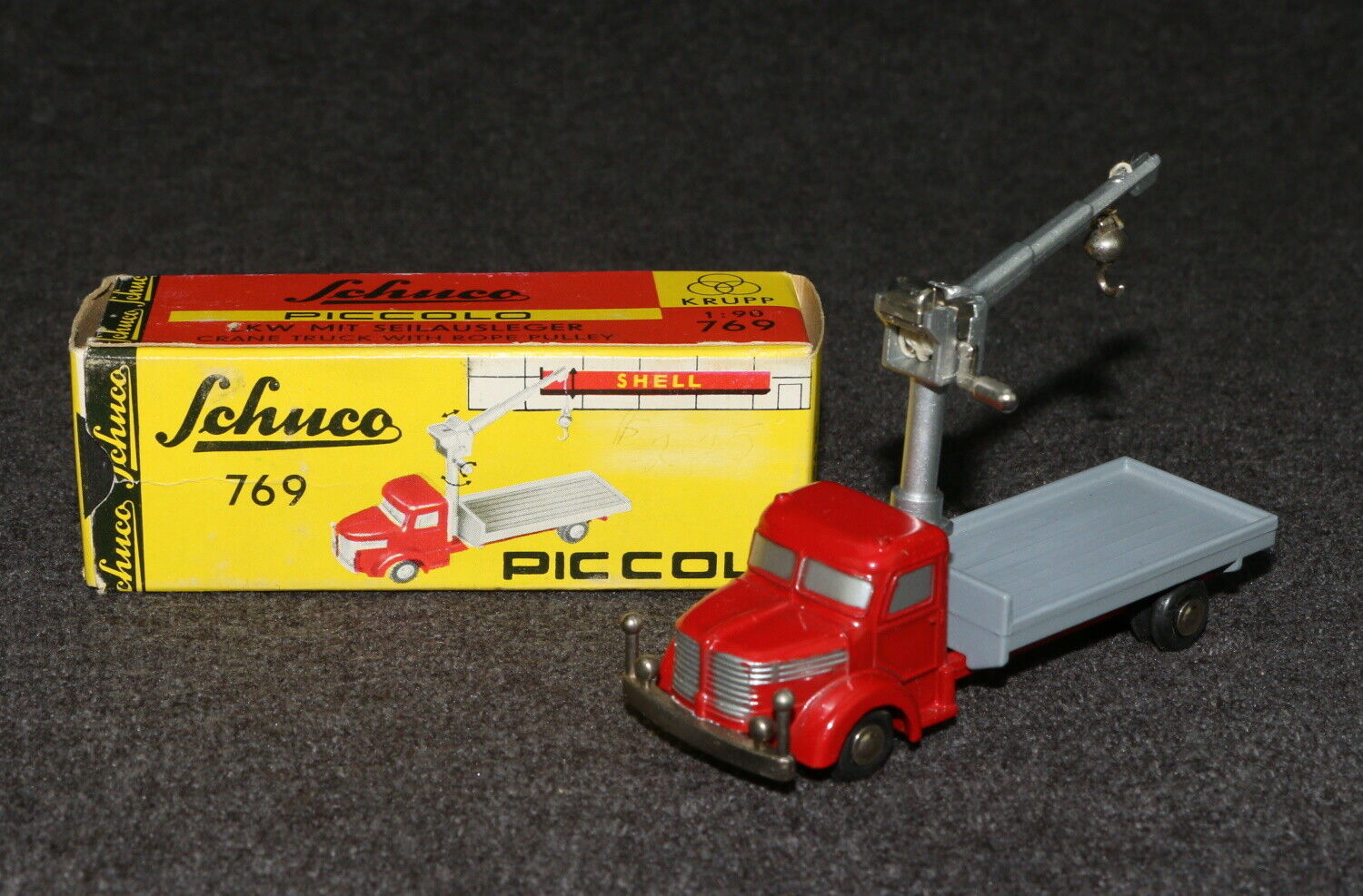 Schuco Piccolo 1962 #769 LKW mit Seilausleger Crane Truck 1/90 Diecast Orig MIB