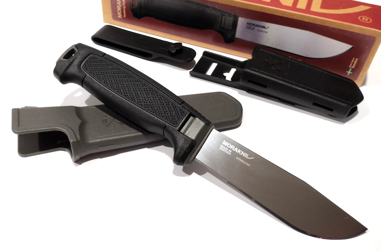 MORA SWEDEN MORAKNIV BLACK AMBER FULL FLAT (S) STAINLESS STEEL UTILITY KNIFE