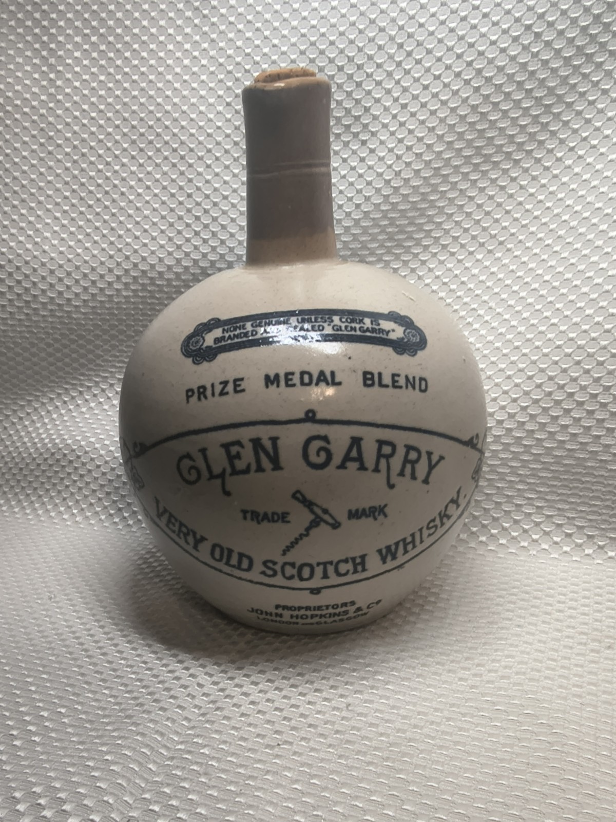c1895 Antique Glen Garry Scotch Whisky Stoneware Jug Glasgow Pottery Hopkins c1895 Antique Glen Garry Scotch Whisky Stoneware Jug Glasgow Pottery Hopkins