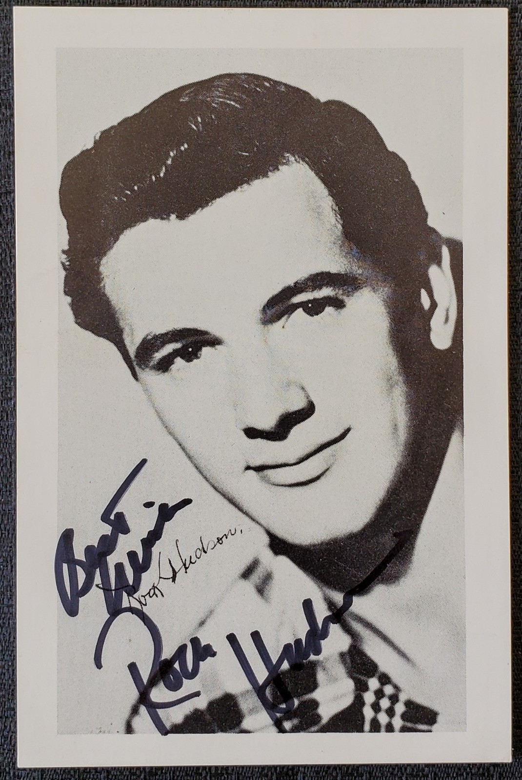 Rock Hudson Autograph Hollywood 1950s 4x6 Portrait Photograph