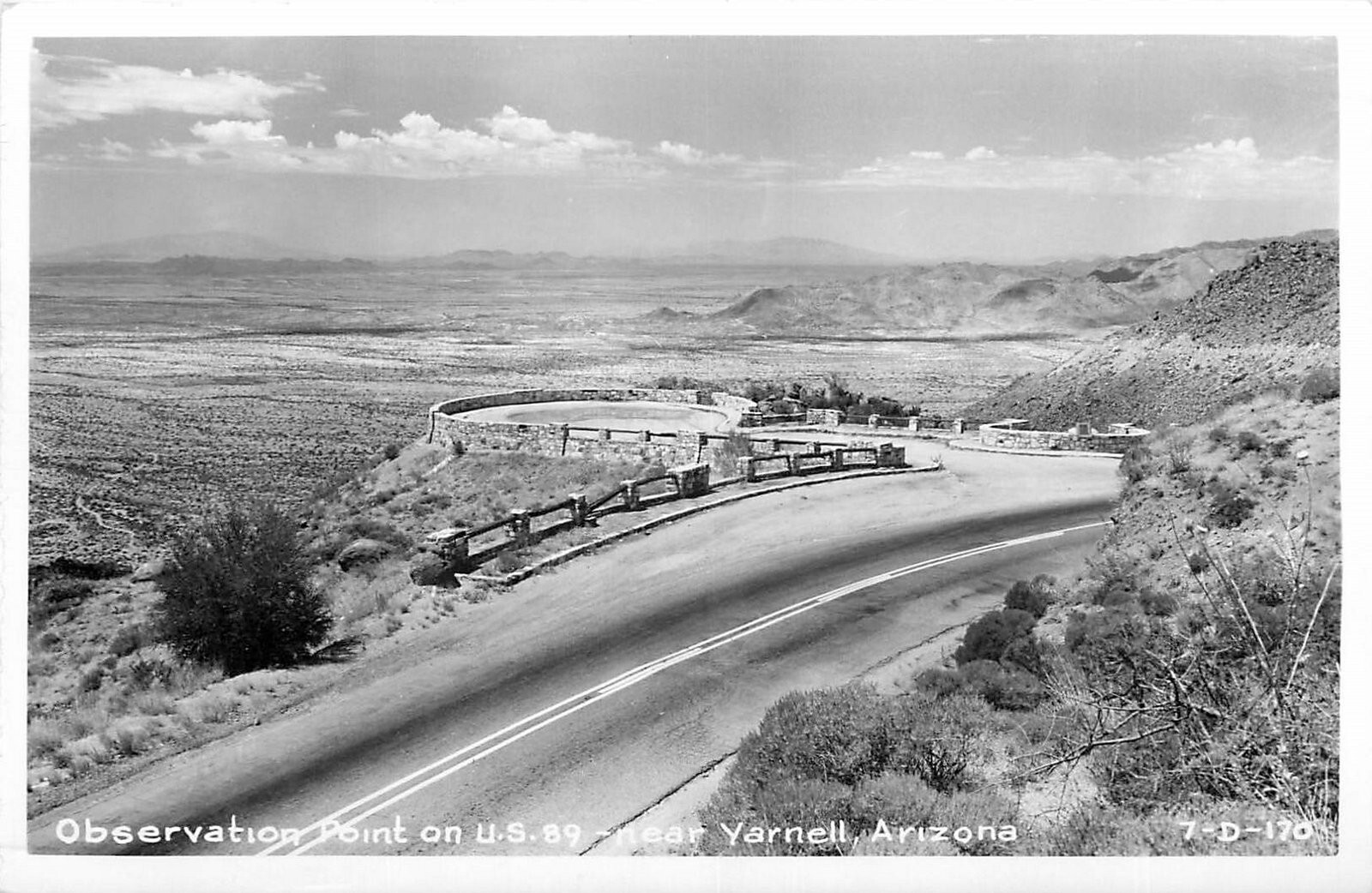 1950s Yarnell Arizona Observation Point US 89 RPPC Postcard 25-5066