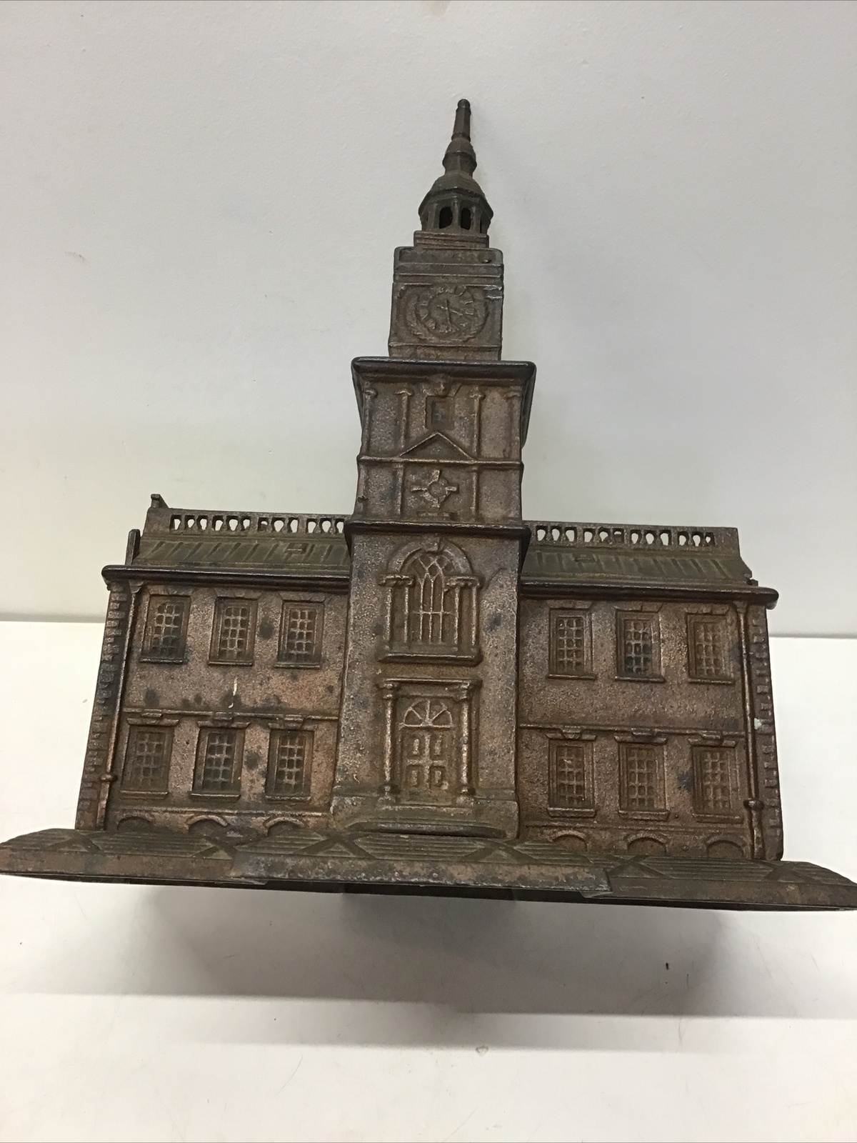 ANTIQUE 1875 INDEPENDENCE HALL Cast Iron Bank Enterprise Mfg Co Large Centennial