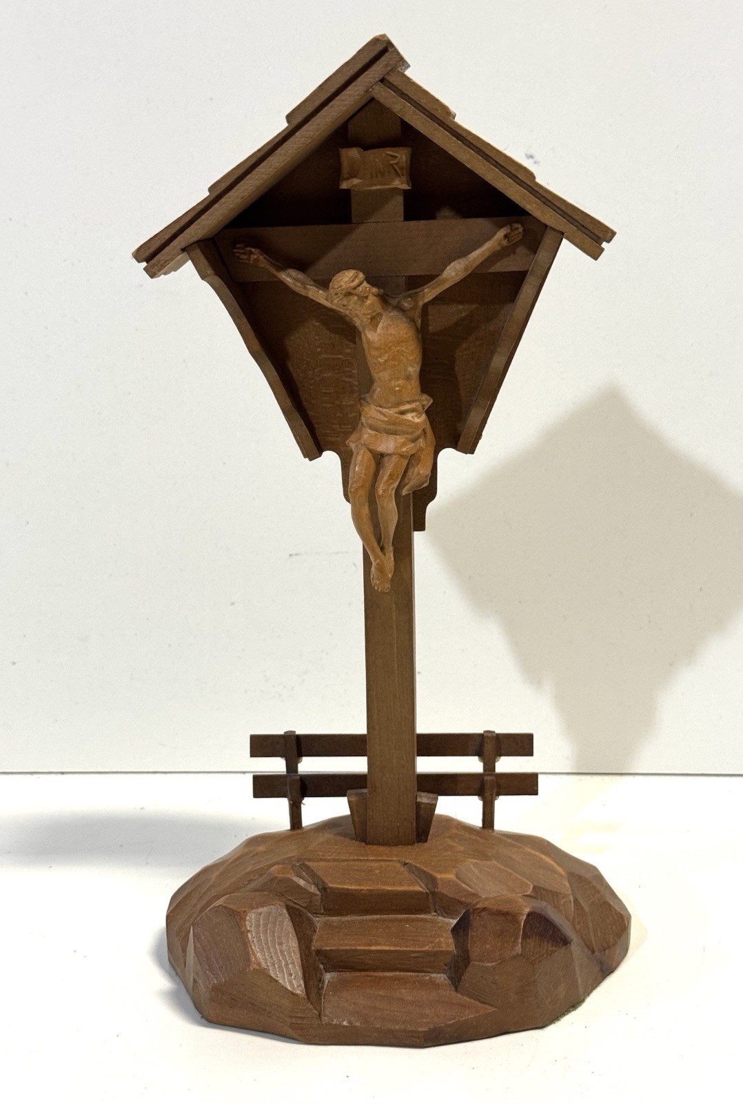 Vintage Anri Italy Hand Carved Wood Crucifix