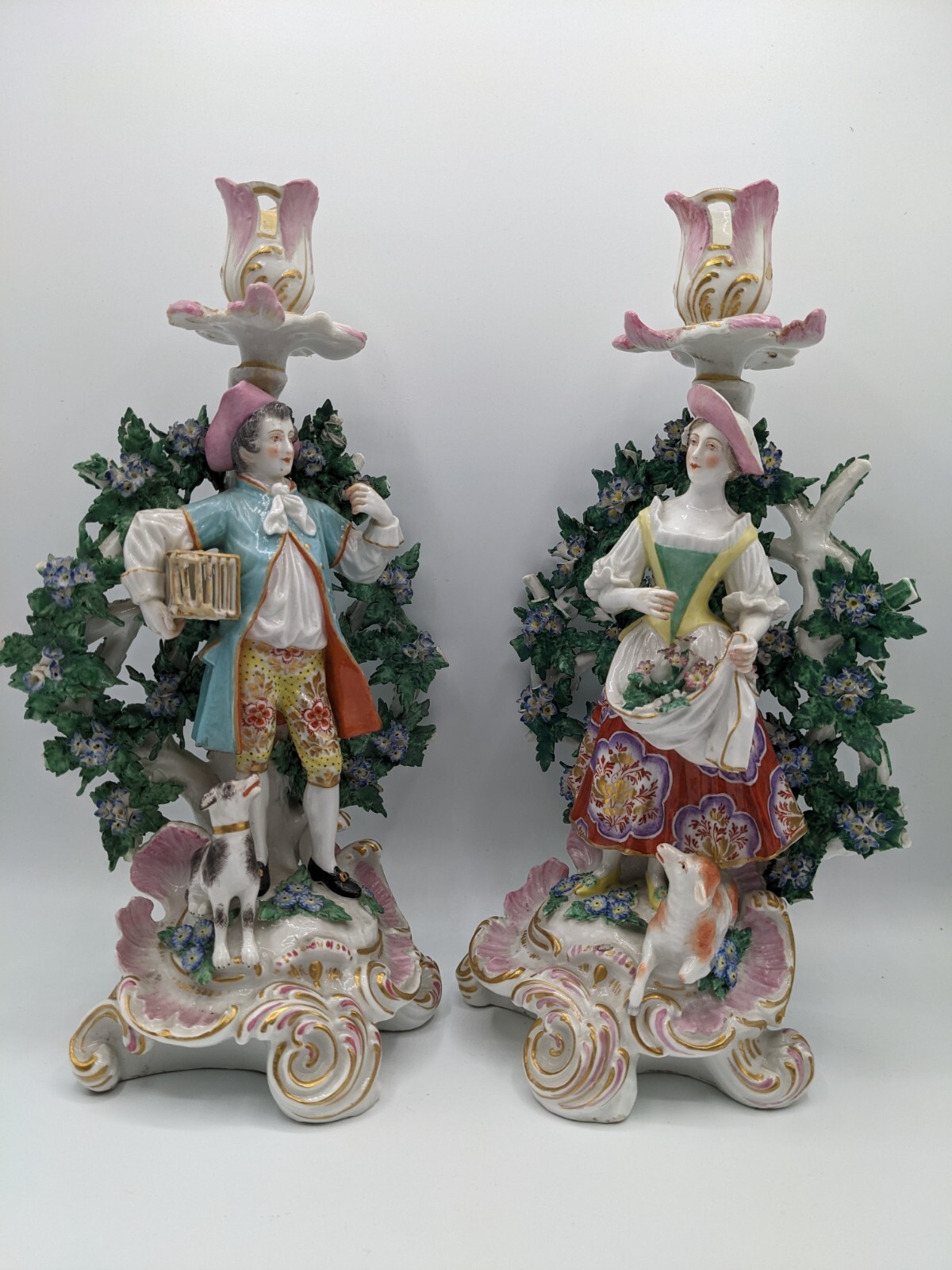 1760s England Chelsea J Willems Boccage Porcelain Figurines Candlesticks 11\