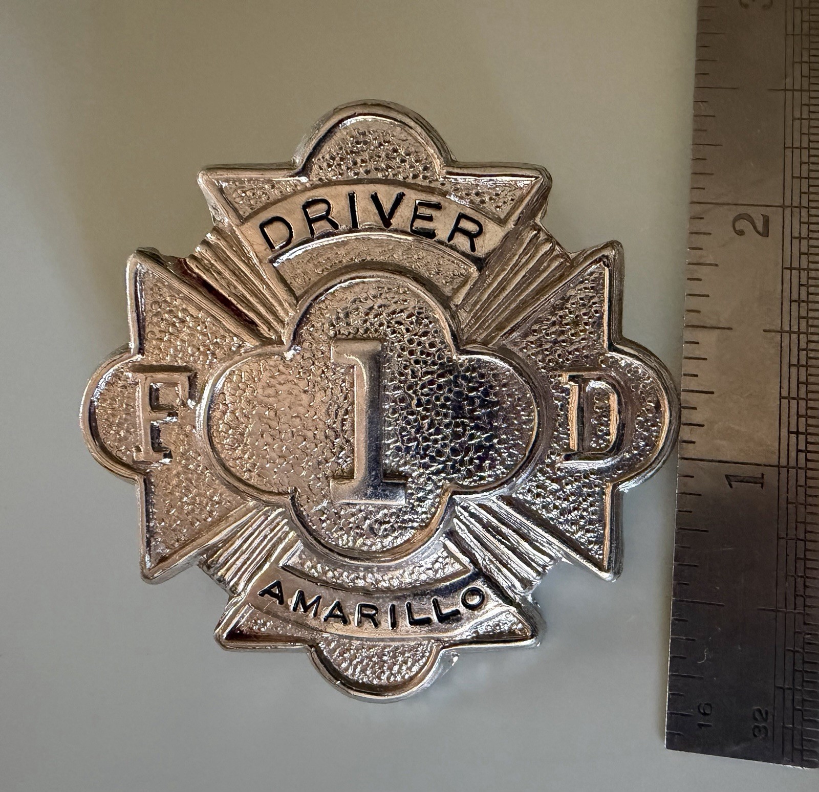 Vintage Obsolete Amarillo Texas Fire Dept AFD Driver Firefighter Hat Cap Badge