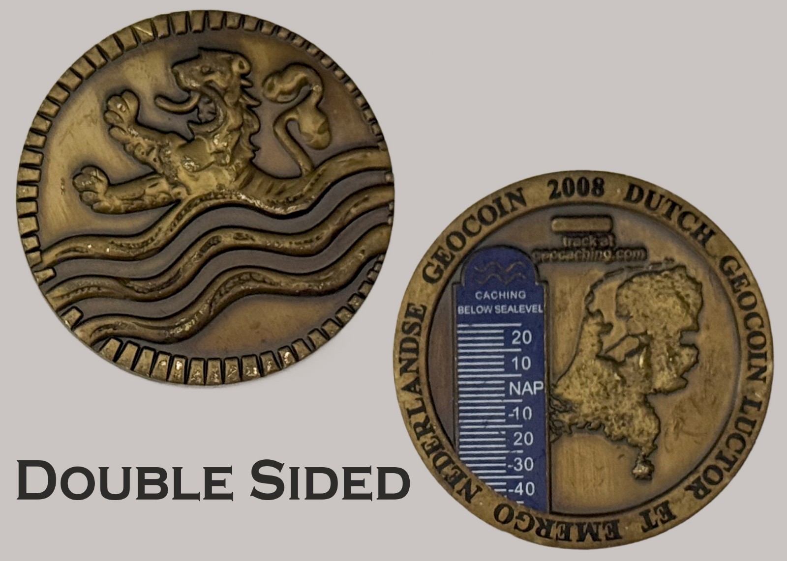 Dutch Netherlands 2008 Geocoin Trackable Challenge Coin  J#29