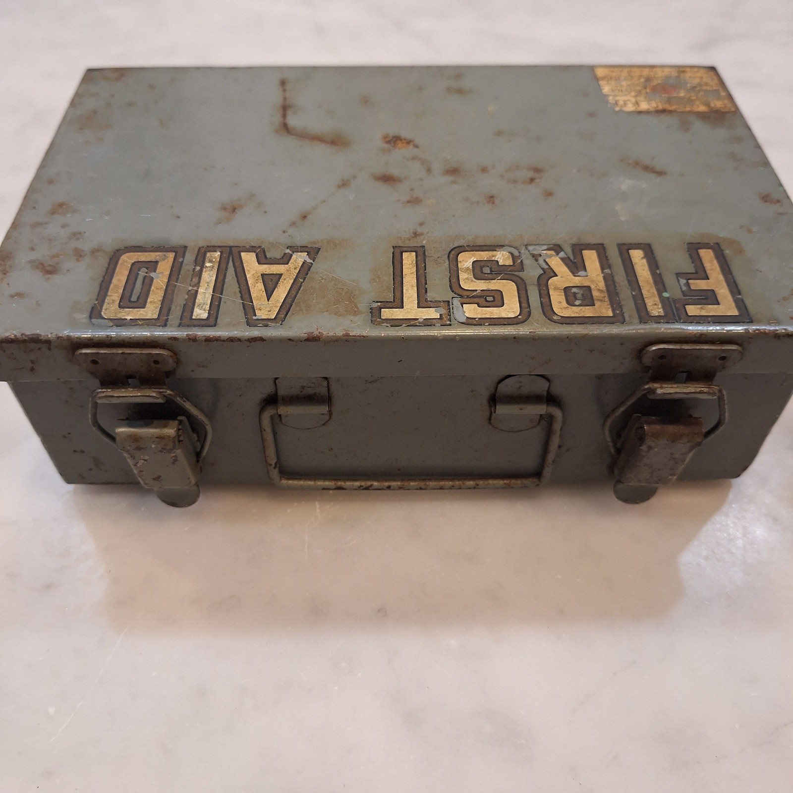 Vintage Bullard First Aid Kit Box Unisex Small Gray Metal Industrial Case Decor Vintage Bullard First Aid Kit Box Unisex Small Gray Metal Industrial Case Decor