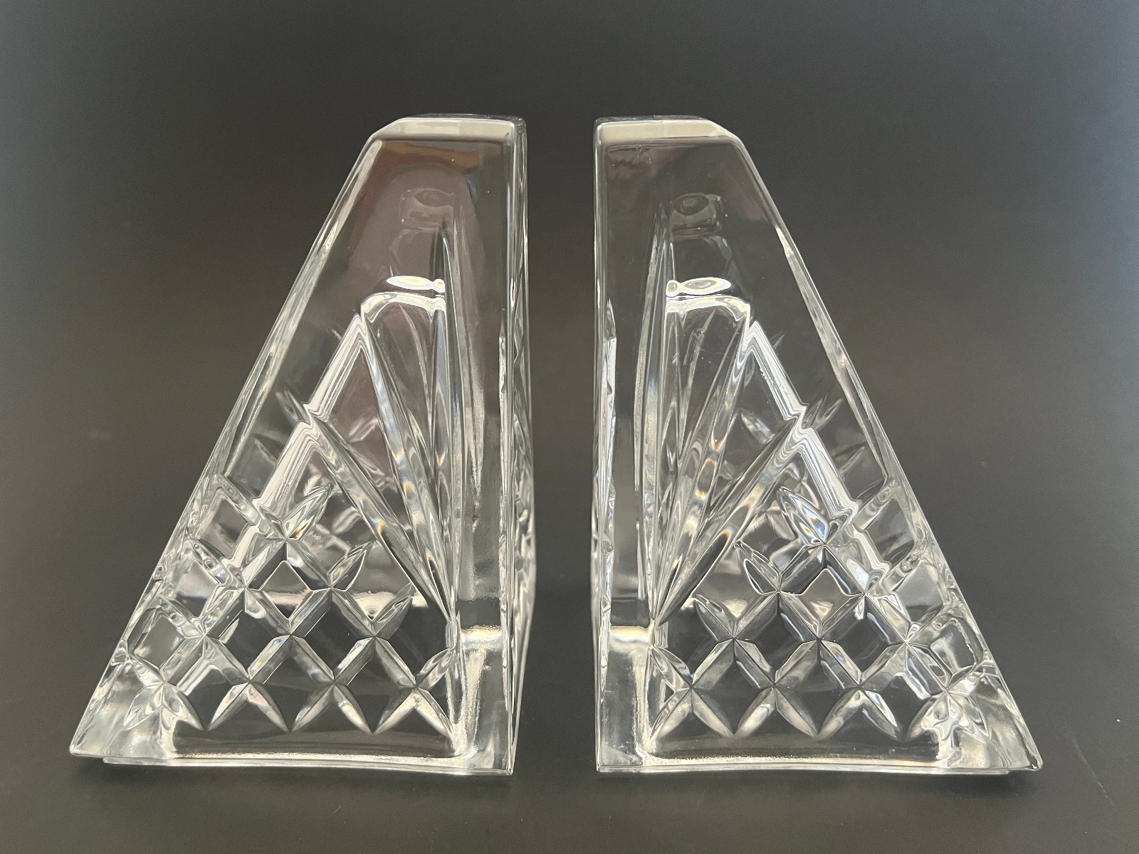 2 Gorgeous JG. Durand France, Cristal Au Plomb,24% Lead Crystal Bookends 5 1/2\