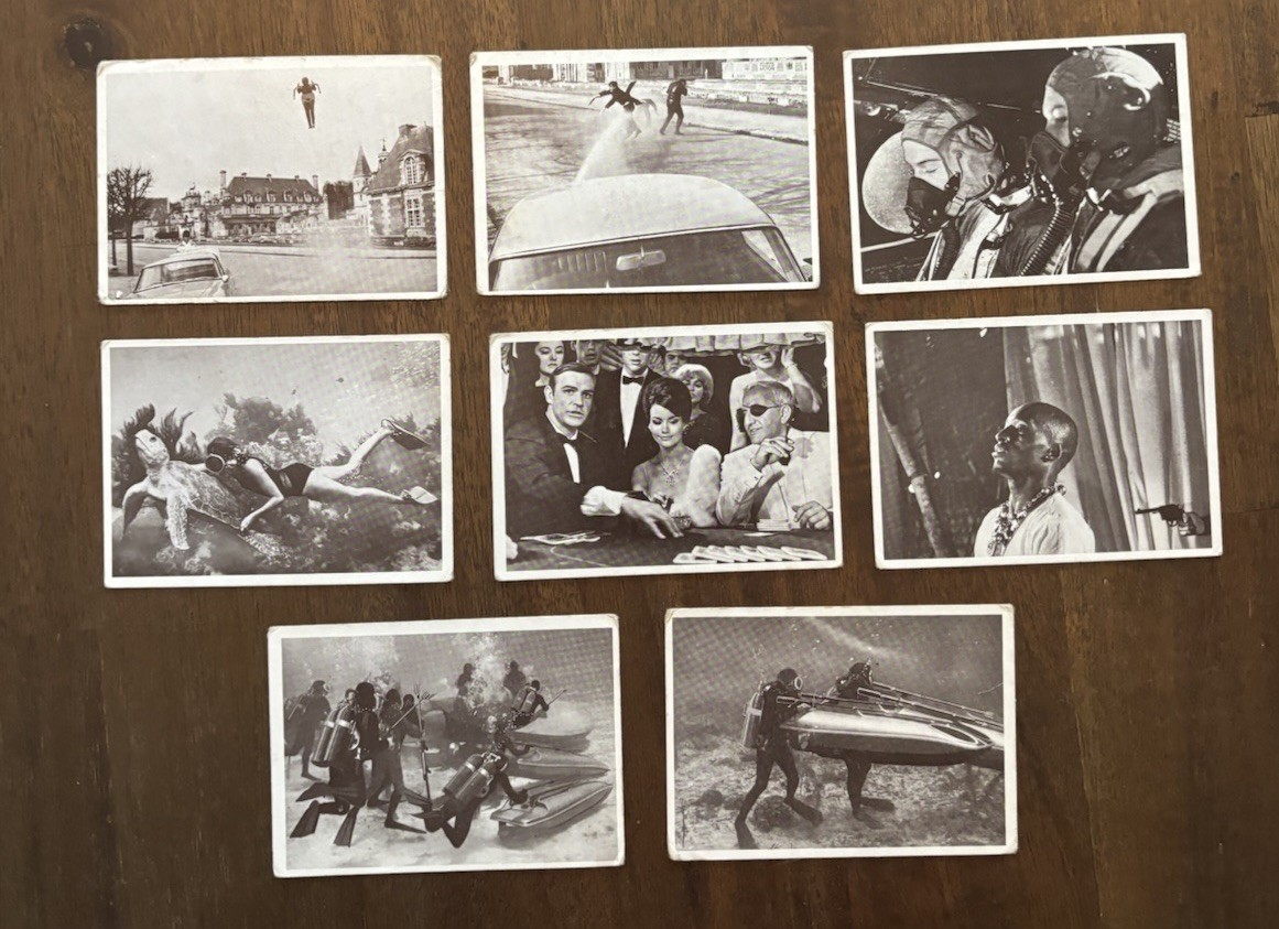 1966 Philadelphia James Bond Secret Agent 007 Trading (9) Card Lot - Thunderball