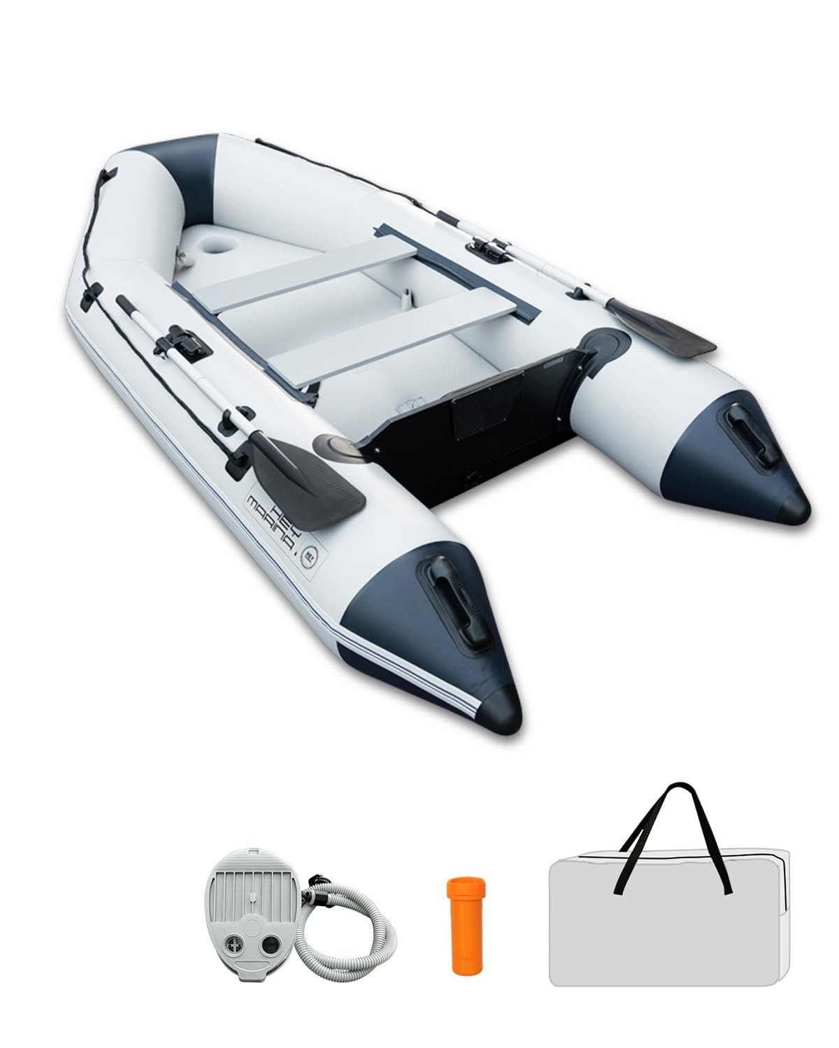 HEYBOARD 10FT Inflatable Dinghy Boat 2-3 Adults Heavy-Duty PVC w Motor Mount