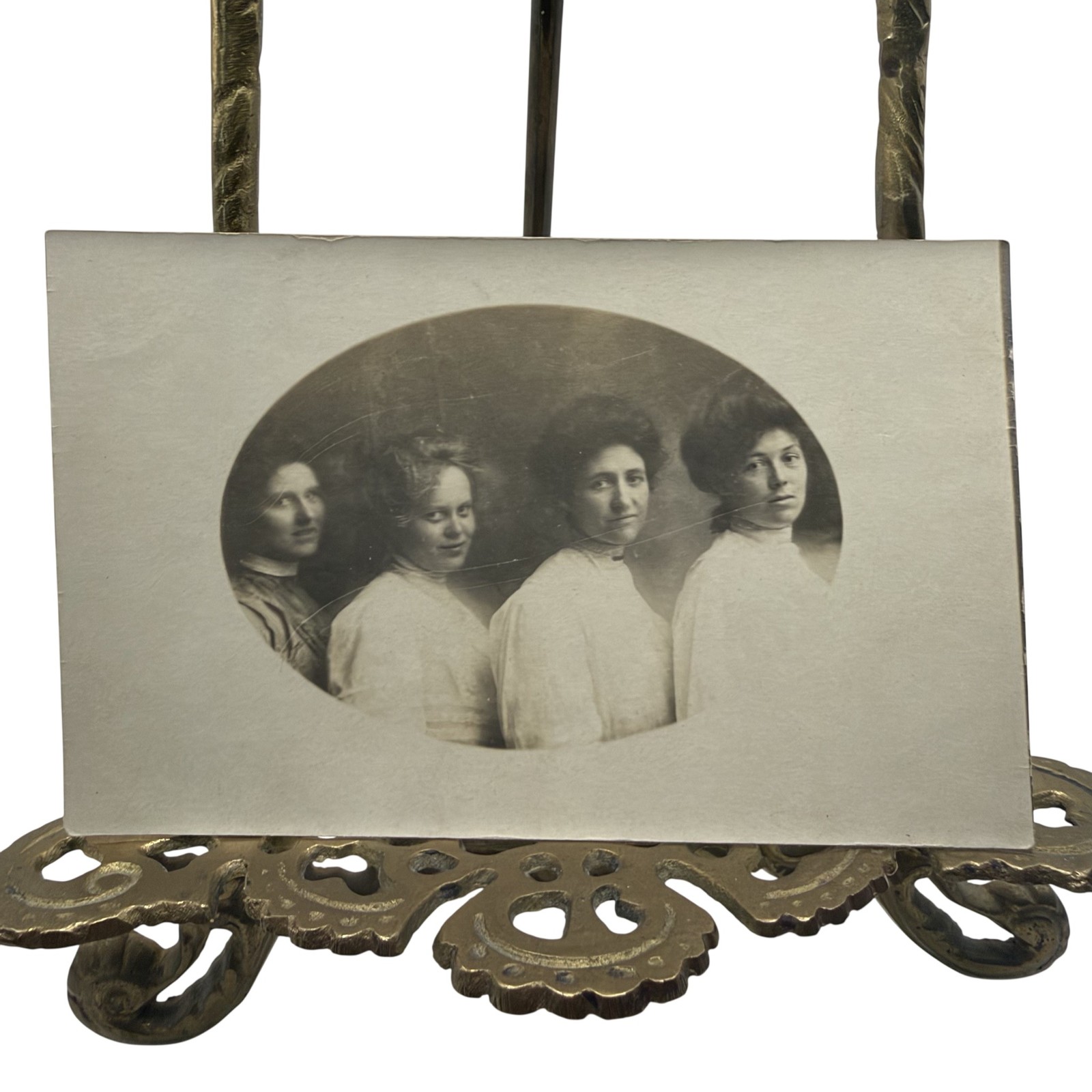 Antique C1910s Four Women Portrait RPPC Real Photo Postcard AZO 3.5x5.5 Unposted