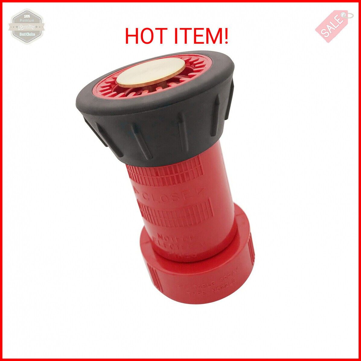 RosyOcean Fire Hose Nozzle 1-1/2 Inch NST/NH Thermoplastic Fire Equipment Indust