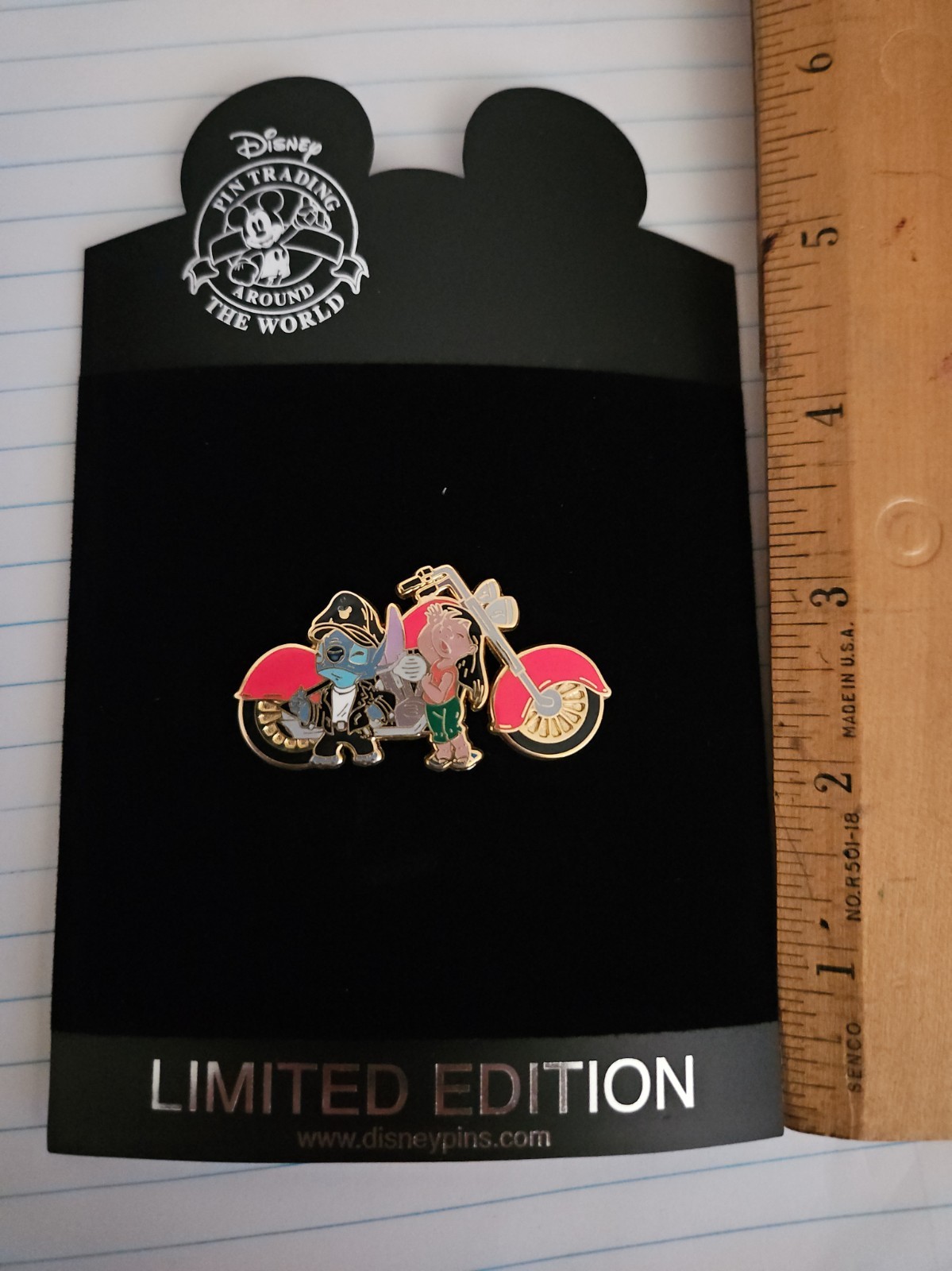 Disney Lilo & Stitch On A Motorcycle Limited Edition Pin
