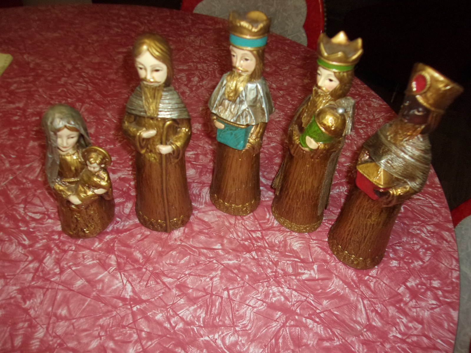  Full Vtg Set SCHMID BROS Paper Mache Christmas Nativity Japan 10\