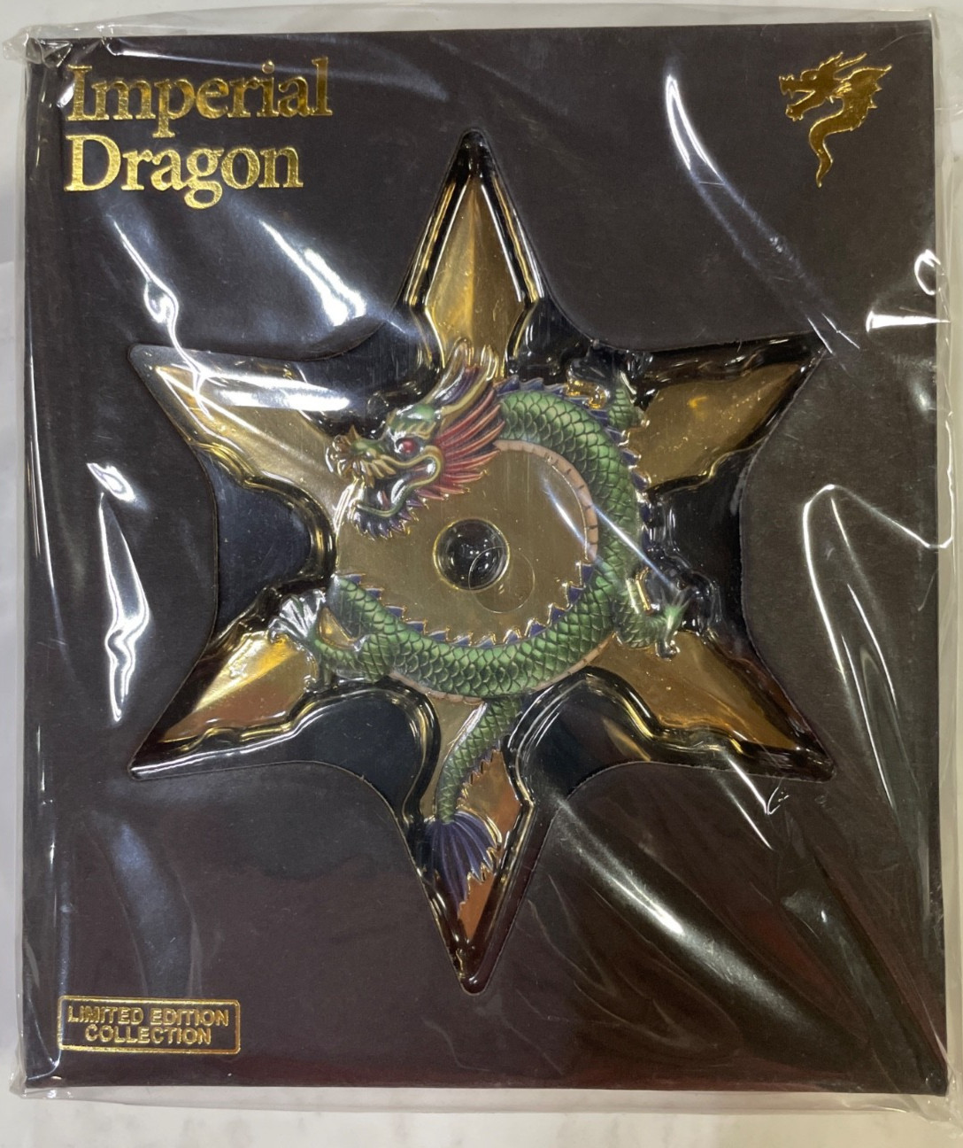 2oz .999 AVDP Copper - Gold Gilded Imperial Dragon Ninja Star - Mint In Box 2oz .999 AVDP Copper - Gold Gilded Imperial Dragon Ninja Star - Mint In Box