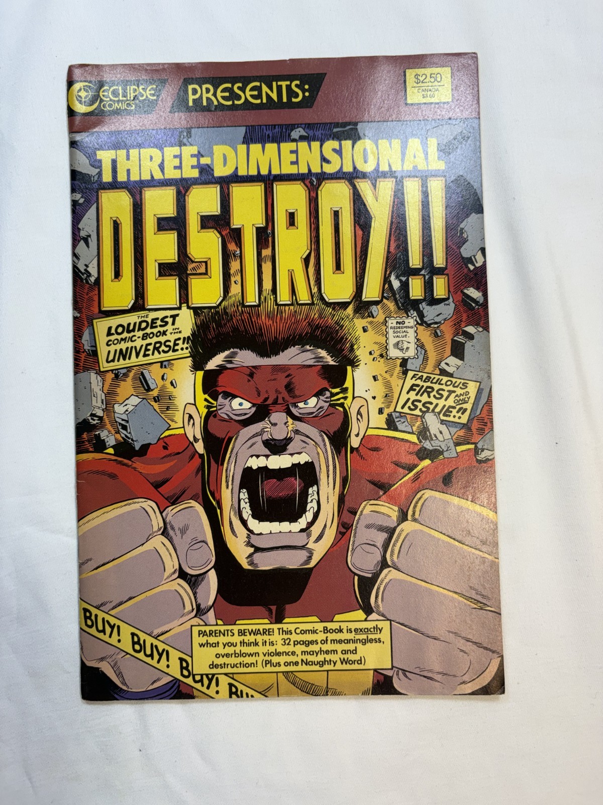 Three Dimensional Destroy Comics Book 3D Special Includes Glasses