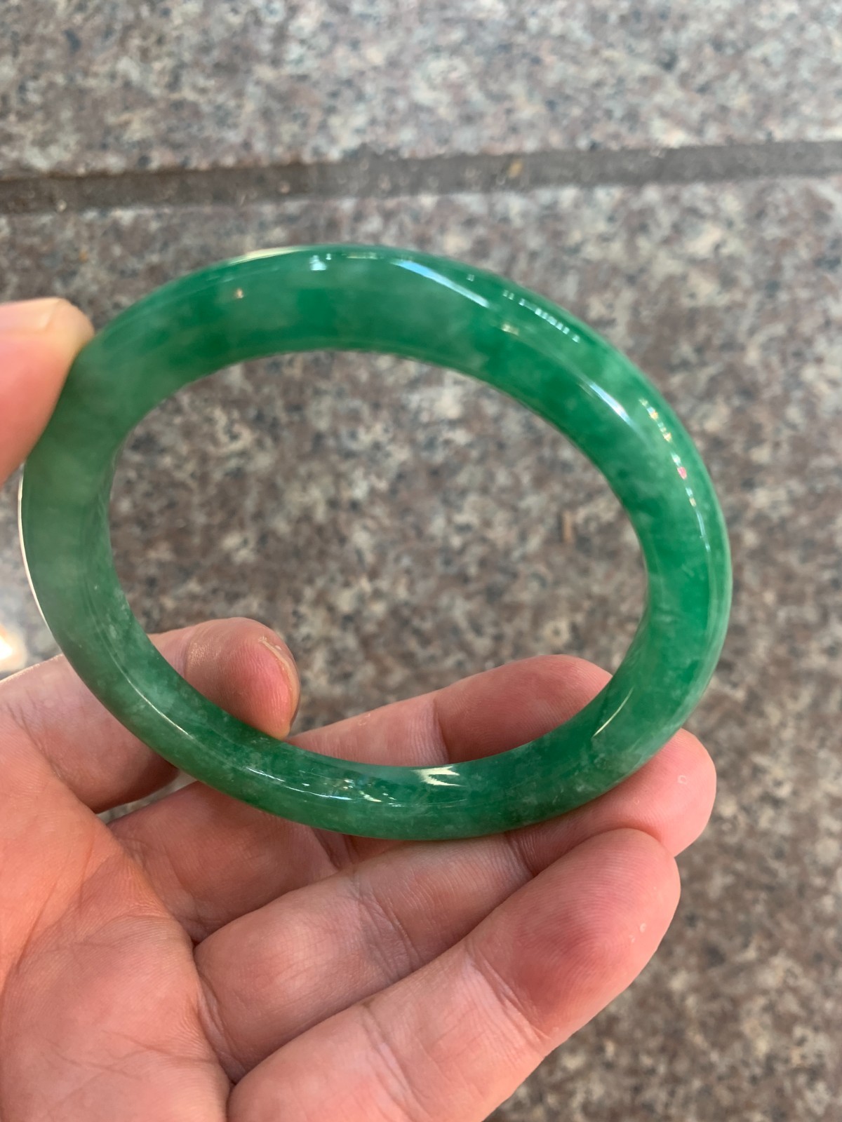 Wonderful Rare Chinese Green Jadeite Jade Bangle Bracelet 