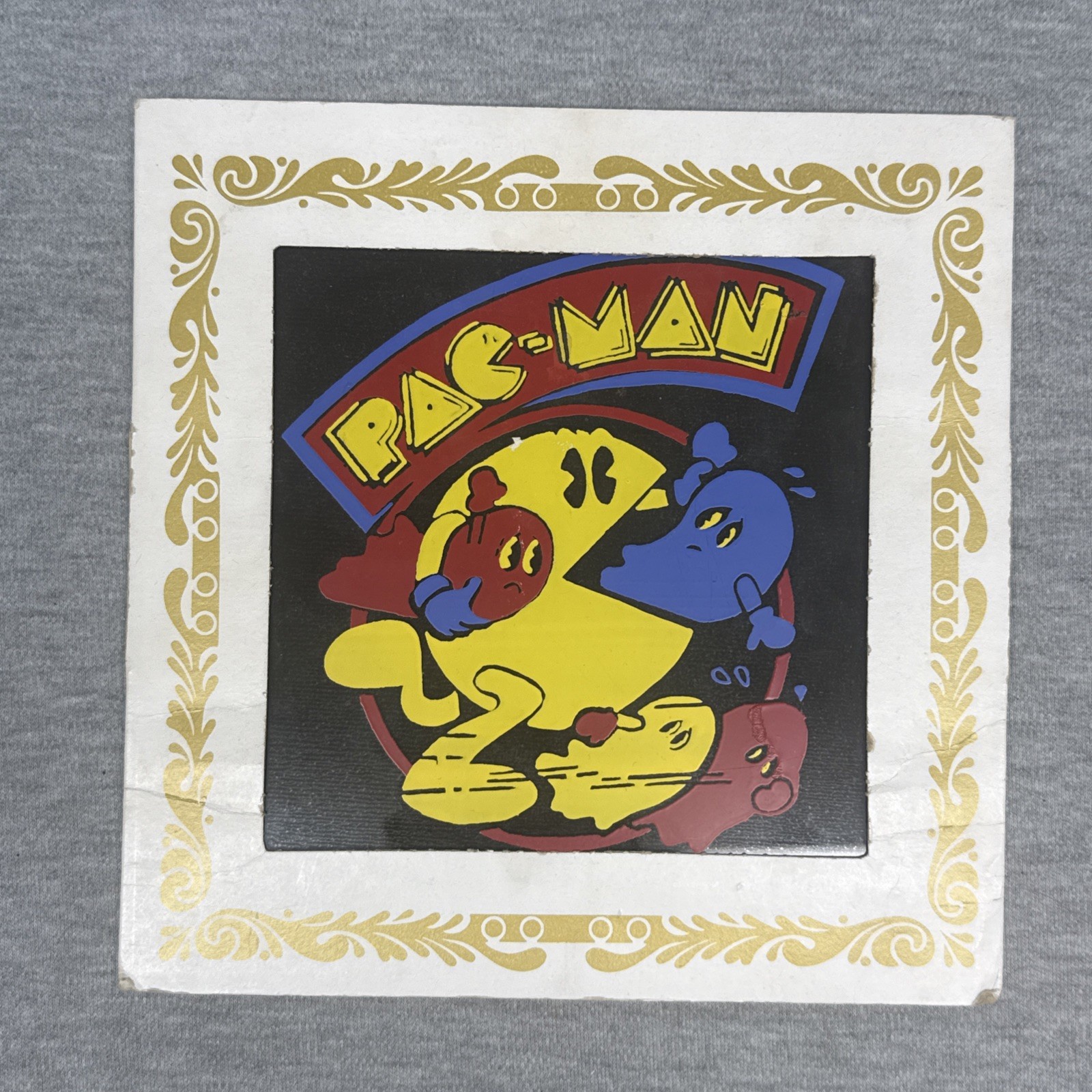 Vintage Pac-Man Carnival Glass Fair Prize Glass Wall Art 6in x 6in