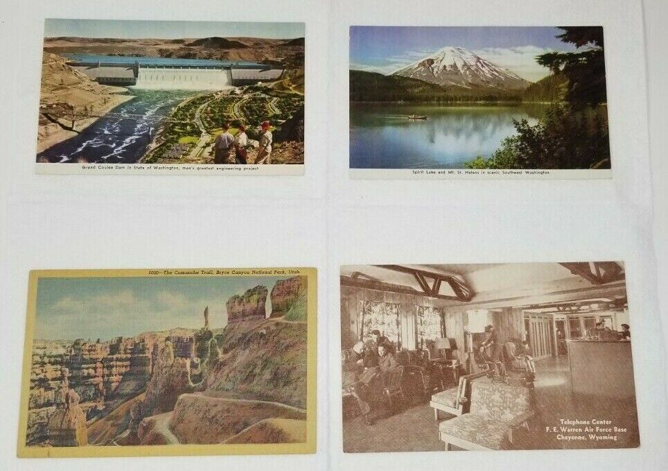 St. Helens Coulee FE Warren Bryce Postcards Photographs Set of 4 Vintage 1960s 