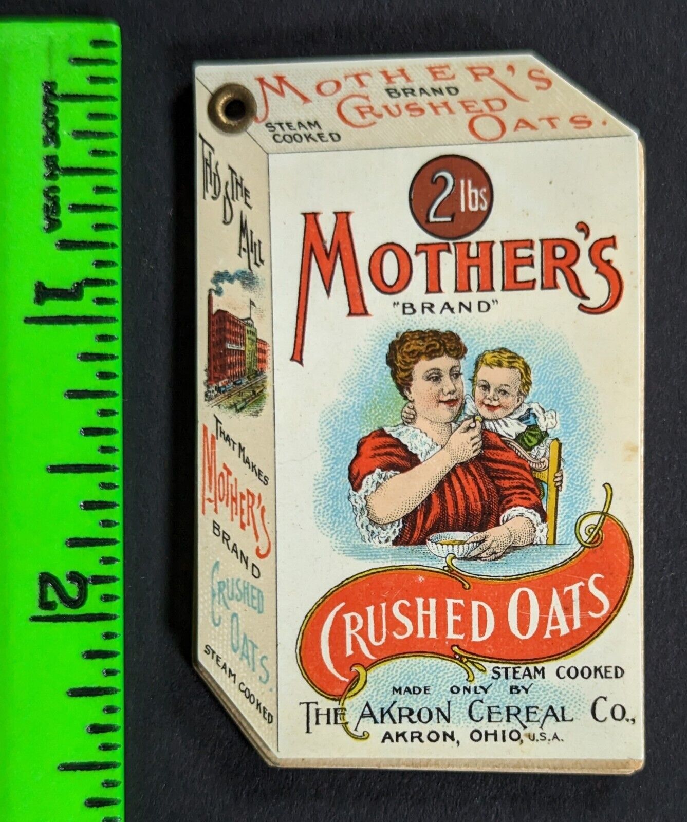Vintage 1900 Mother's Crushed Oats Celluloid Pocket Calendar