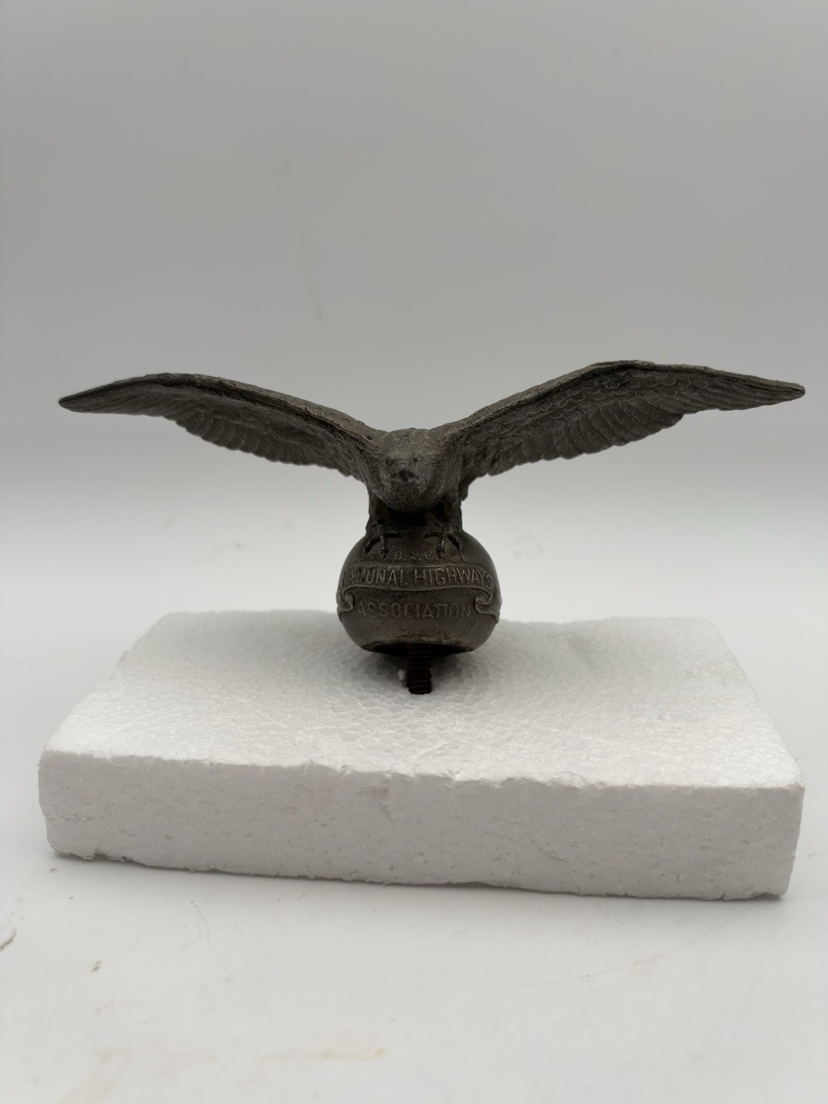 Vtg 1910s National Highways Eagle Hood Ornament Bela Lyon Pratt BLP Mark #1516