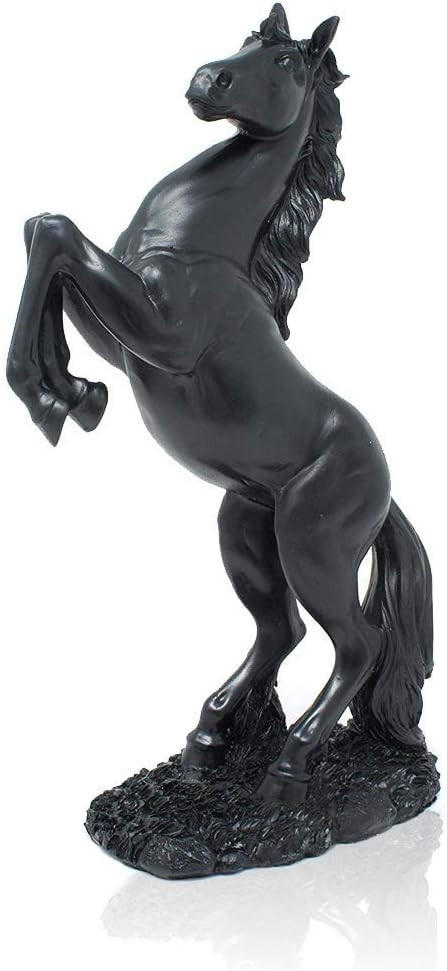 Elegant Handmade Black Horse Resin Statue - Art Deco Decorative Figure Elegant Handmade Black Horse Resin Statue - Art Deco Decorative Figure