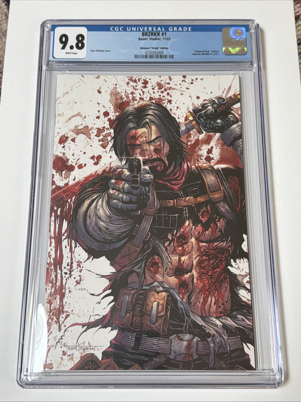 BRZRKR #1 Tyler Kirkham Battle Damage Variant CGC 9.8